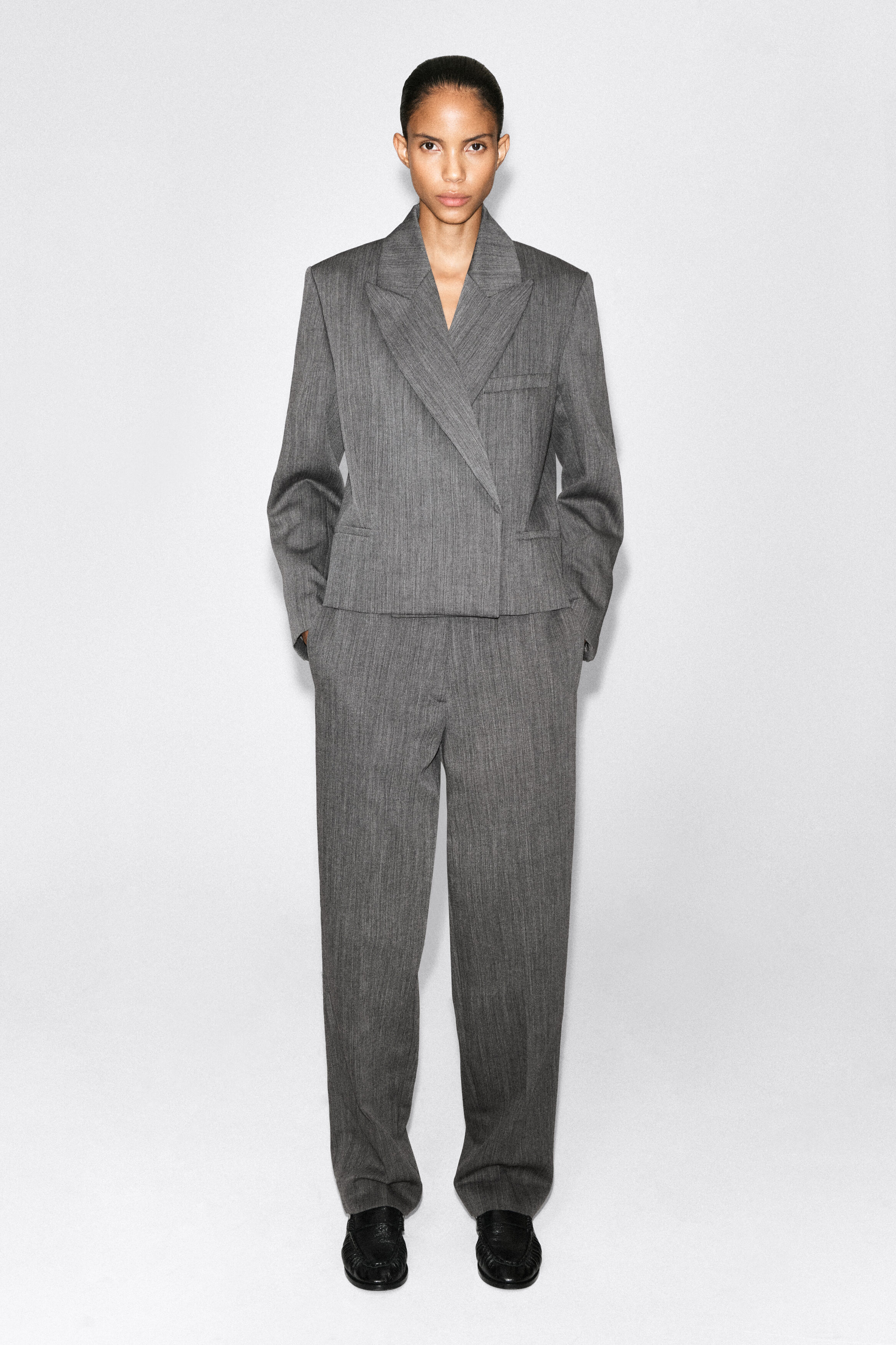 TAILORED WOOL STRAIGHT-LEG PANTS - thumbnail 2