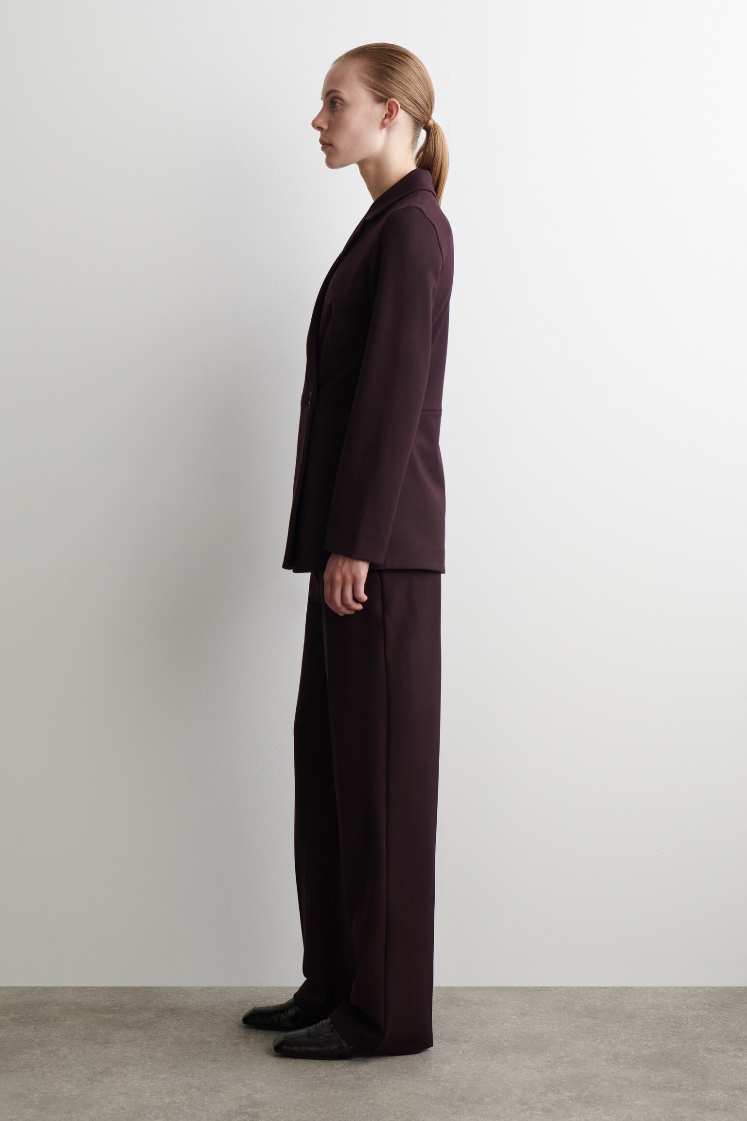 FLIESSENDER BLAZER MIT WICKELFRONT - BURGUNDERROT - 7