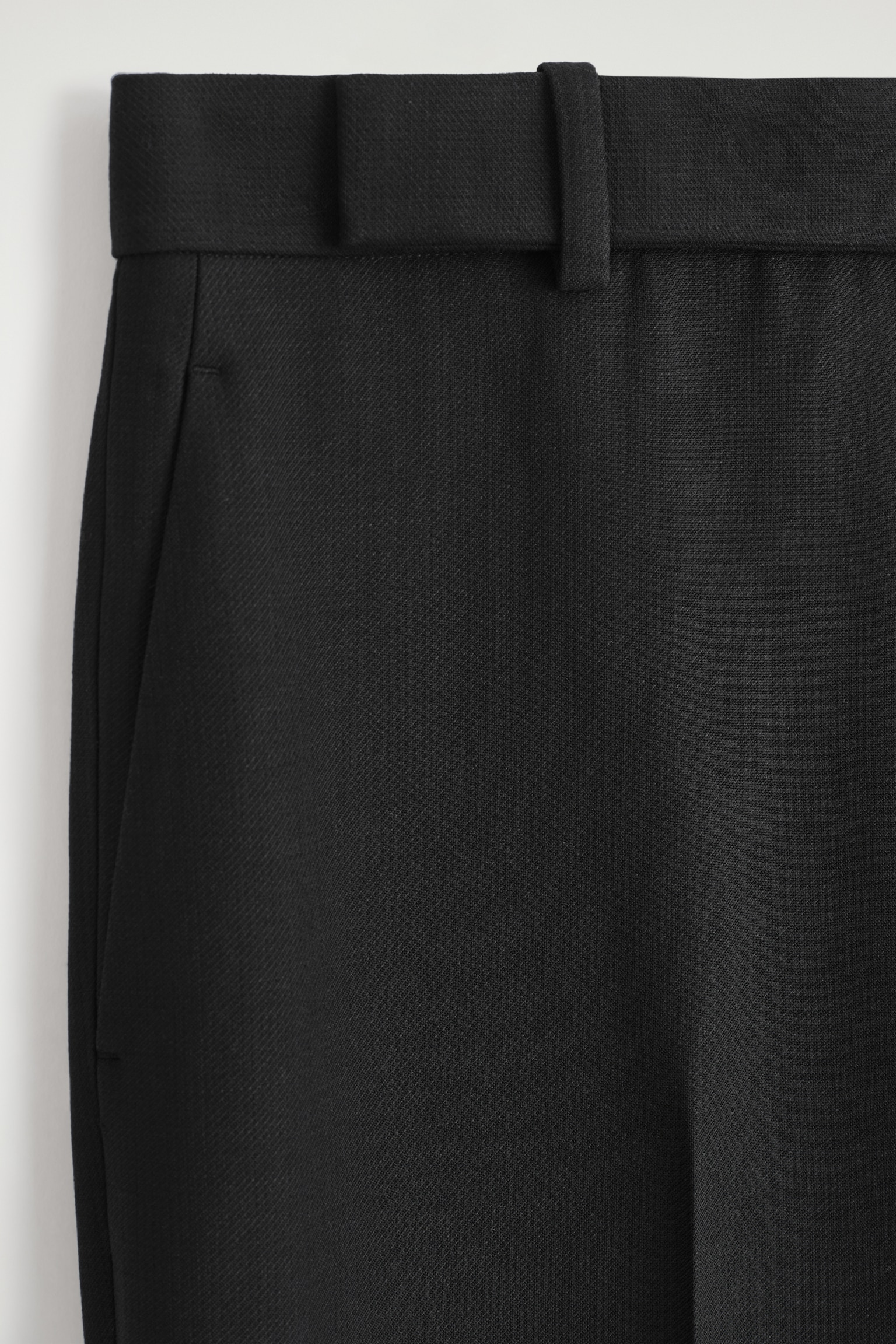PANTALON DROIT EN LAINE MÉLANGÉE - NOIR/BRUN FONCÉ - 6