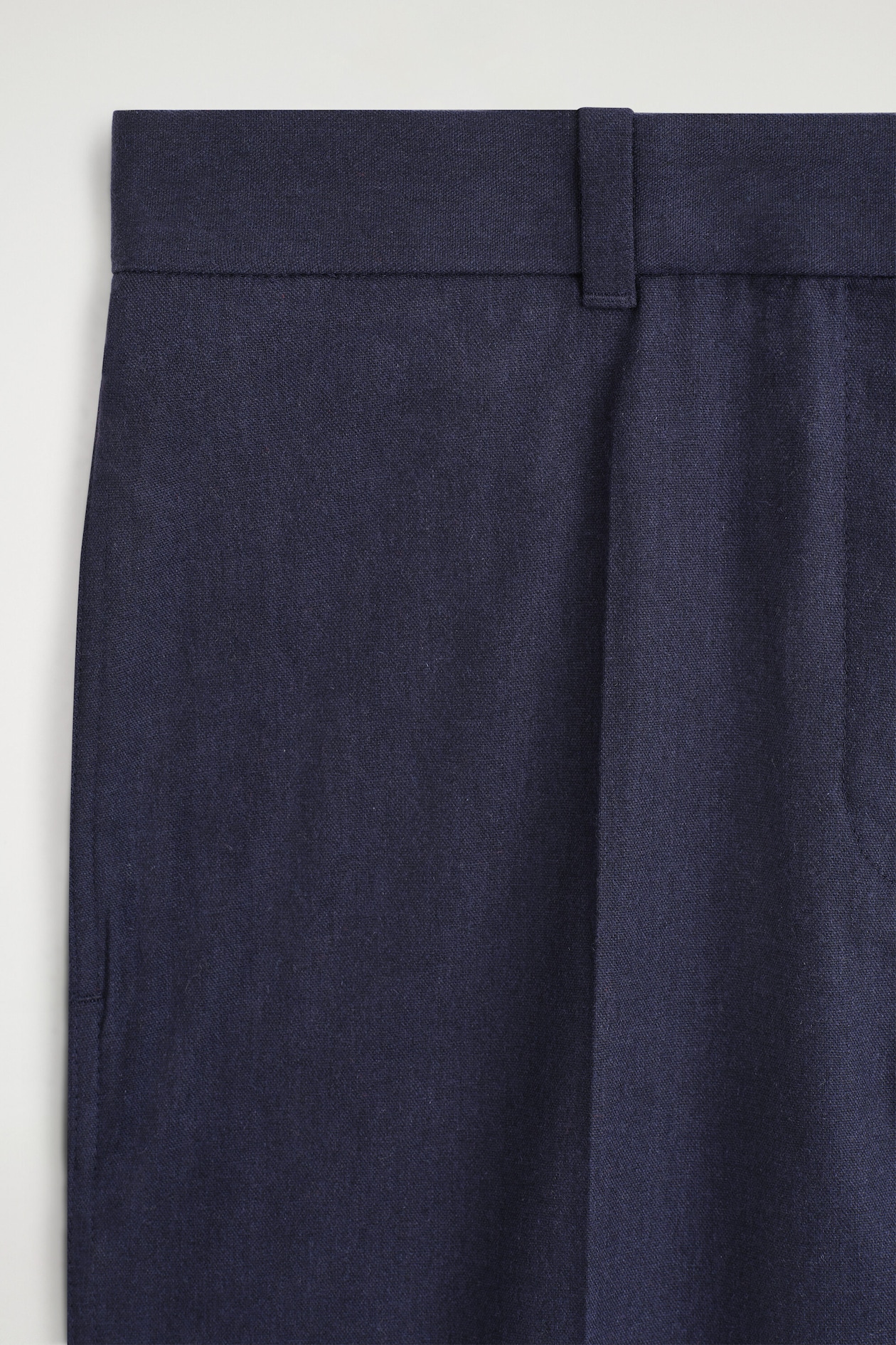 WOOL-BLEND FLARED PANTS — NAVY
