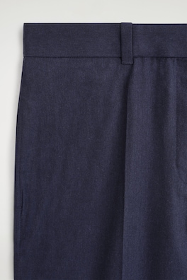 WOOL-BLEND FLARED PANTS — NAVY 6