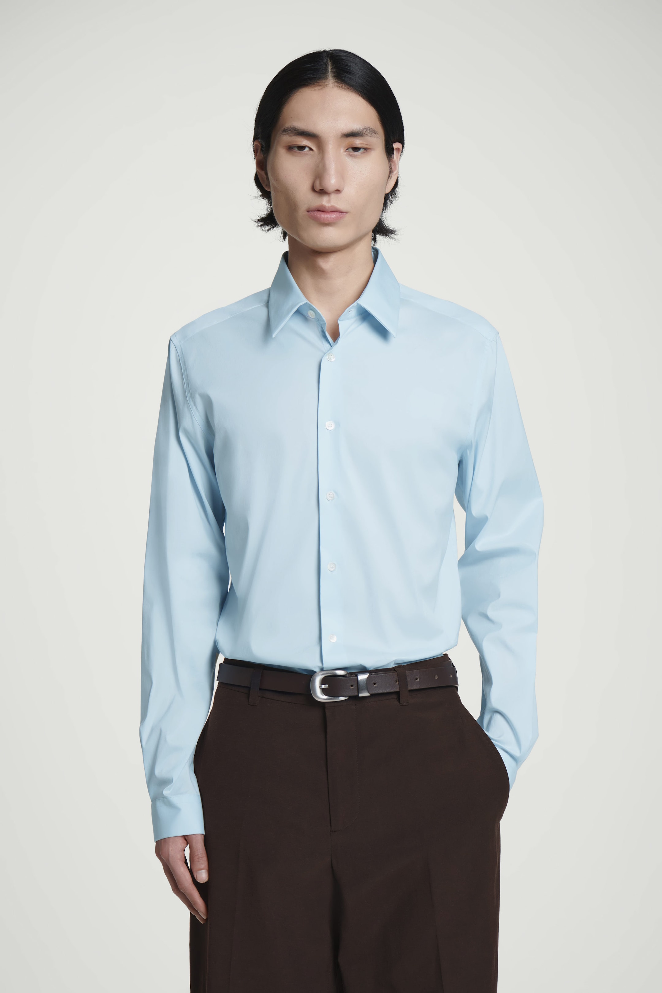 CAMICIA SARTORIALE IN POPELINE DAL TAGLIO SLIM