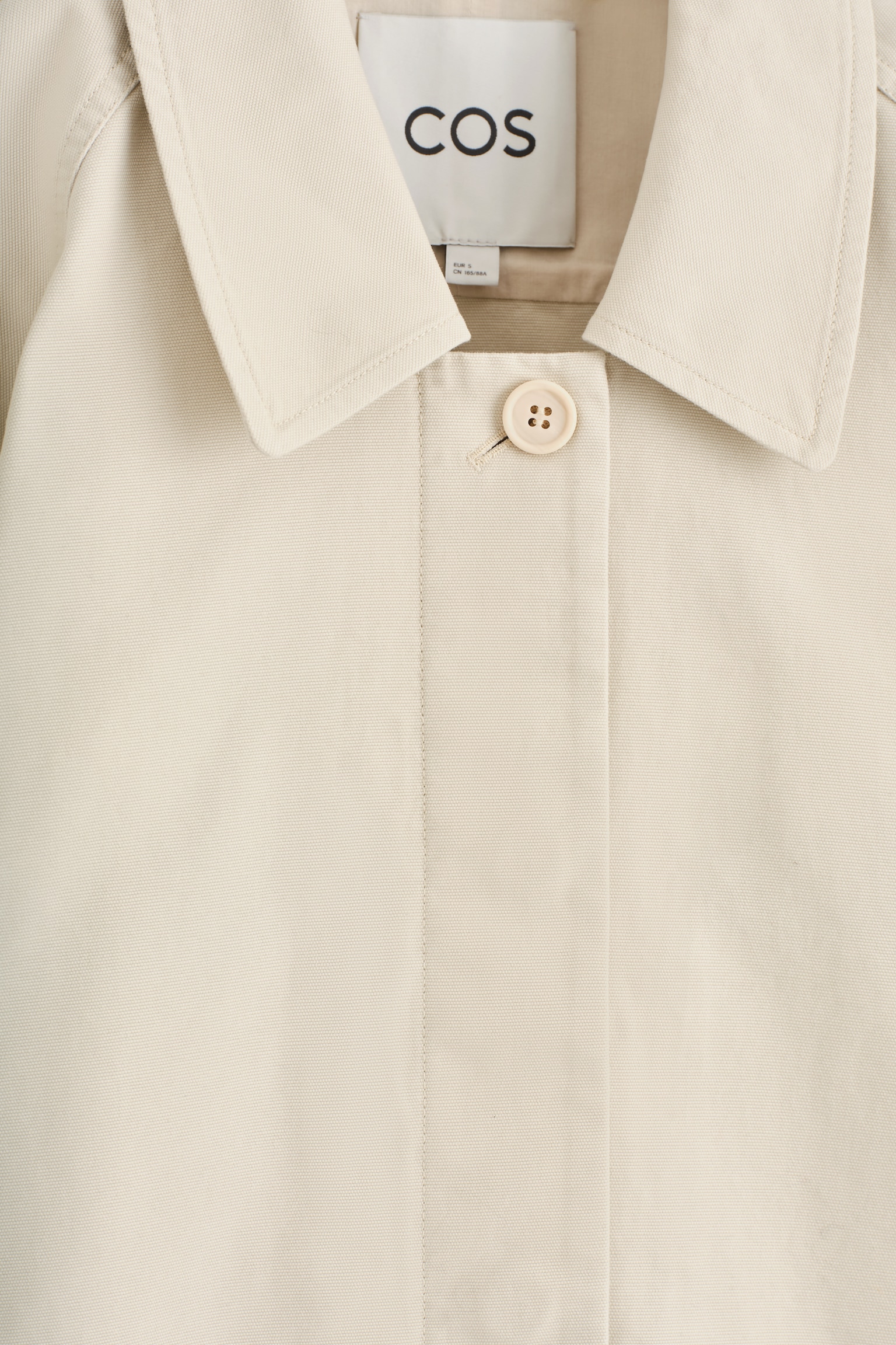 ROUNDED COTTON JACKET - LIGHT BEIGE - 4