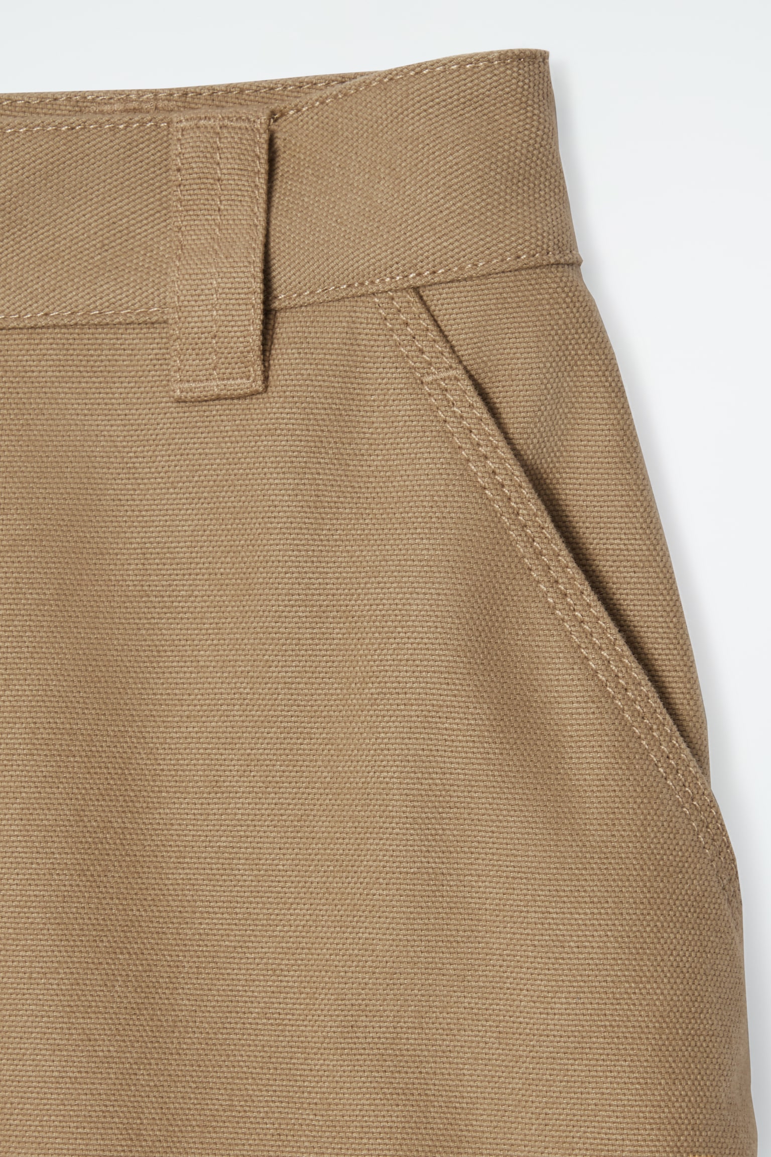 WIDE-LEG CANVAS UTILITY TROUSERS - BEIGE - 3