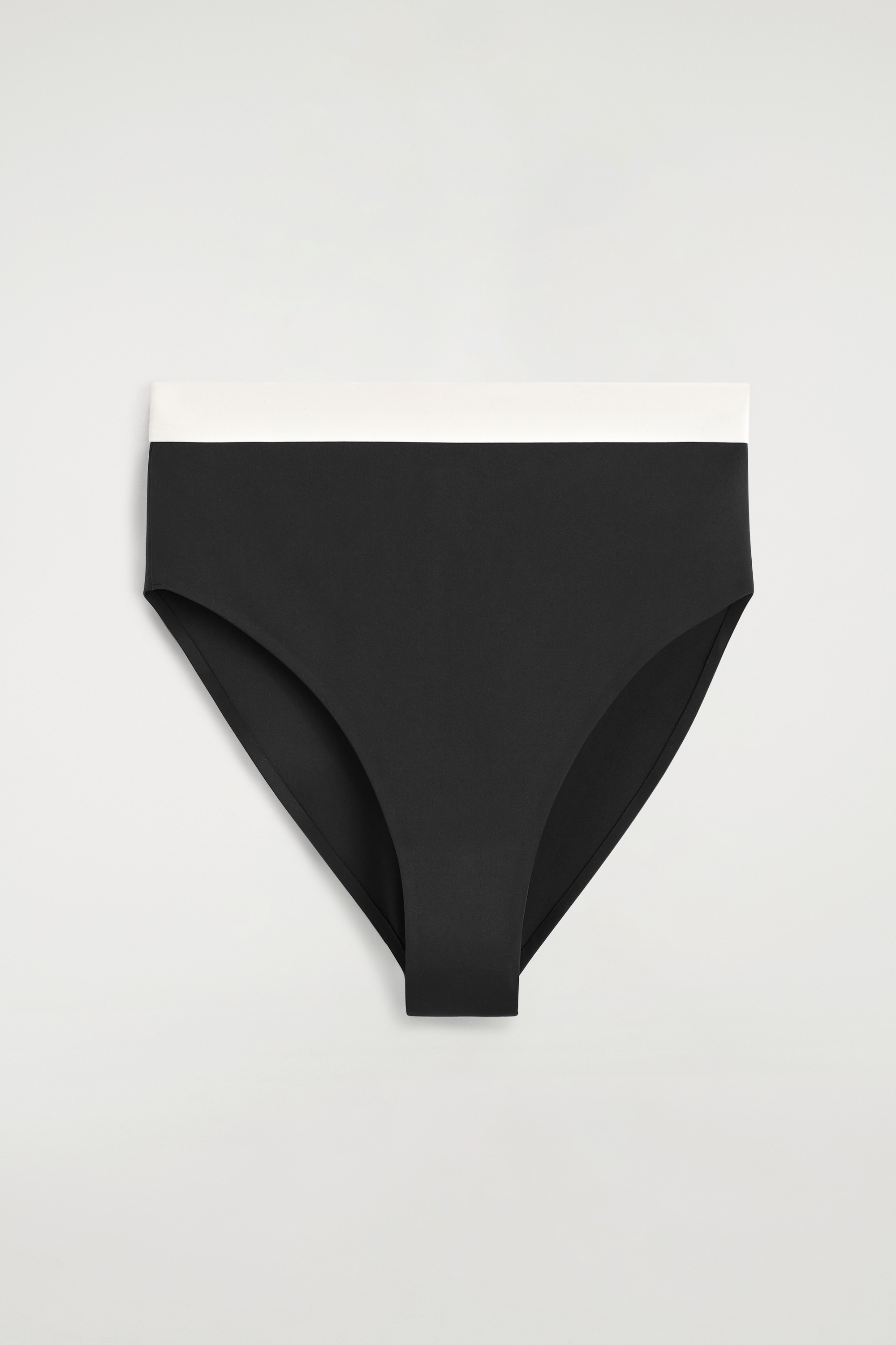 Neopreen bikinislip met hoge taille in blokkleuren - zwart / crème