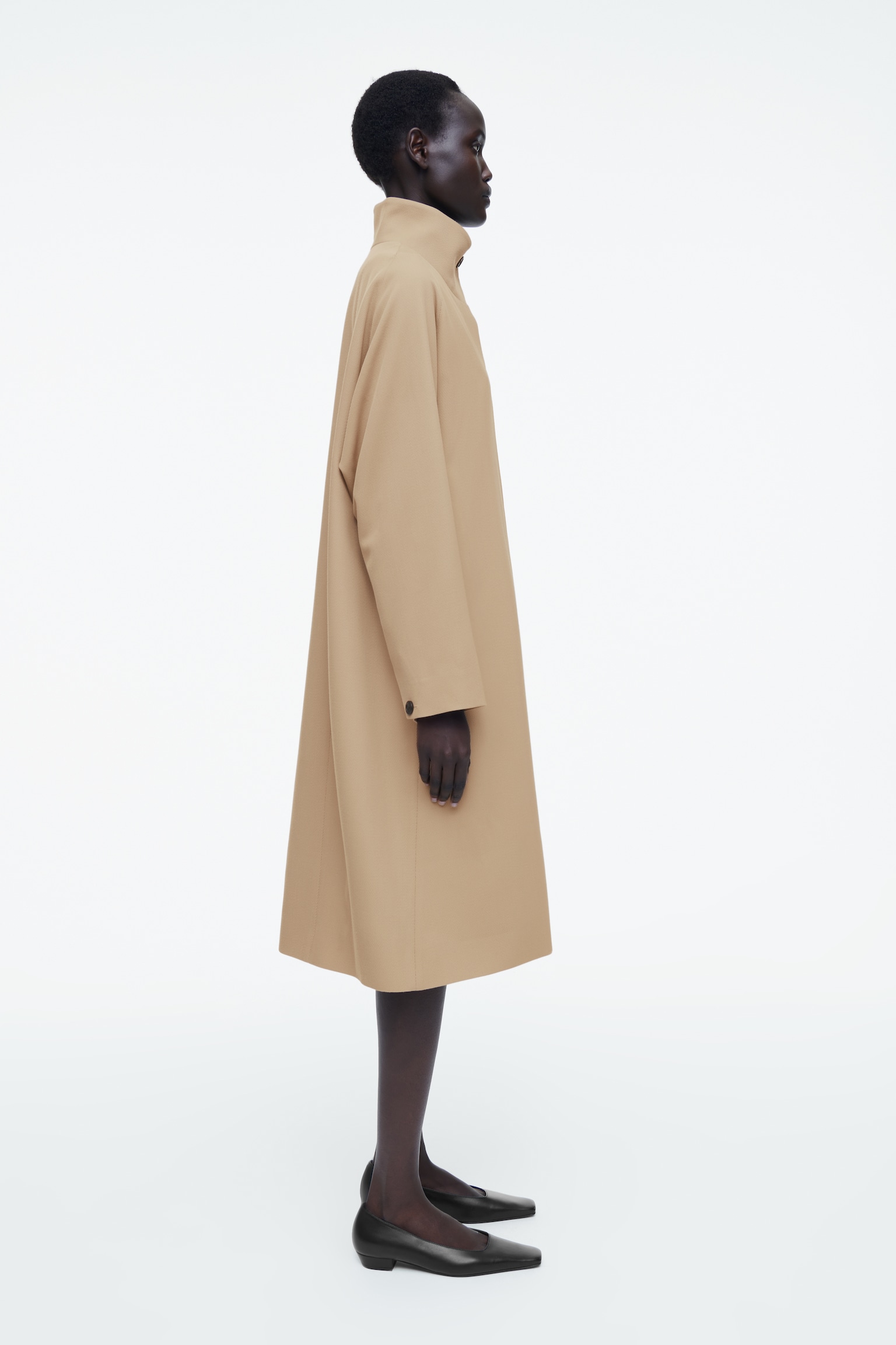 TRAPEZE WOOL-BLEND COAT - BEIGE - 6