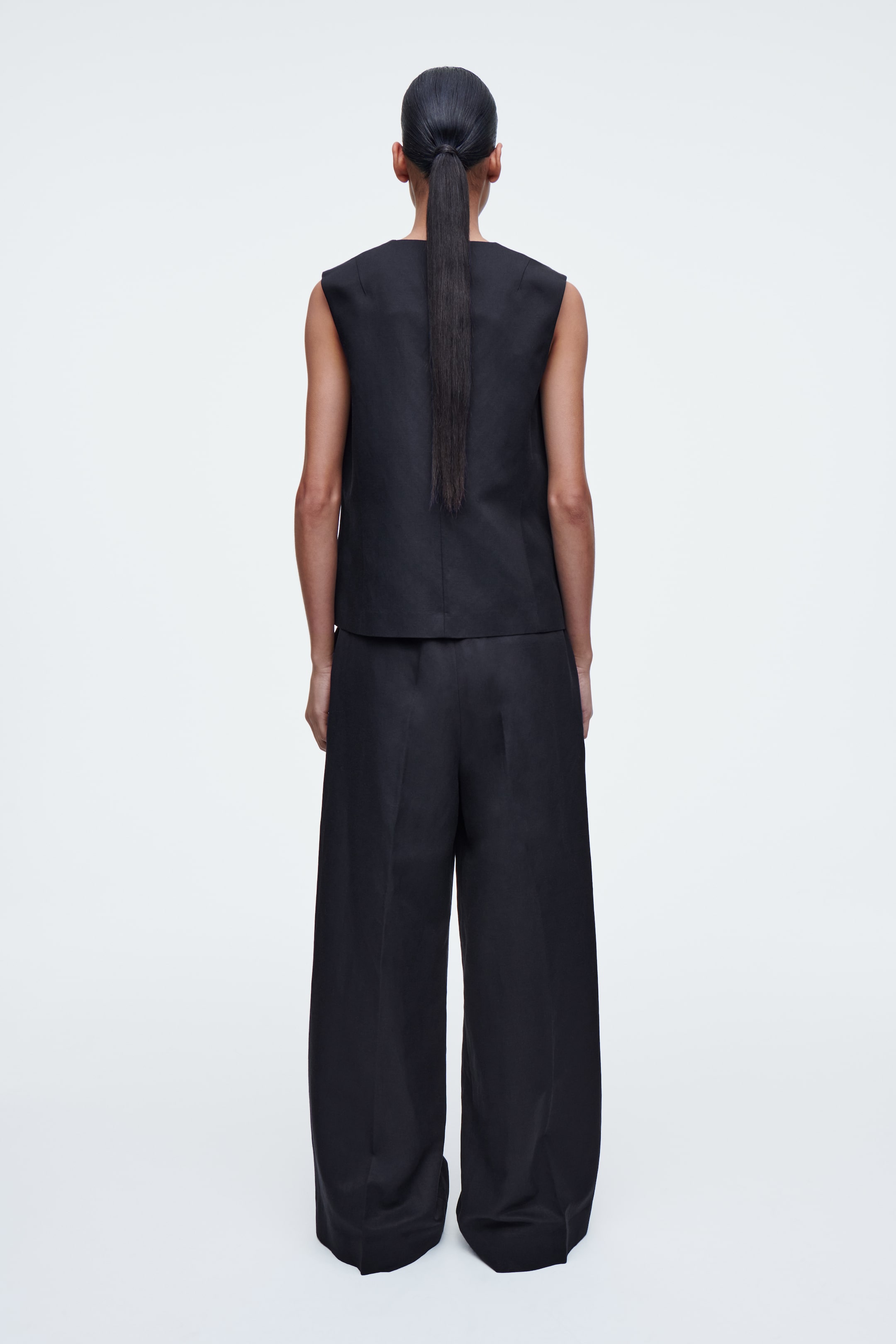 Grösseres Bild ansehen: WESTE AUS LEINEN-MIX MIT BÄNDERN - NAVYBLAU - DAMEN | H&M CH 3