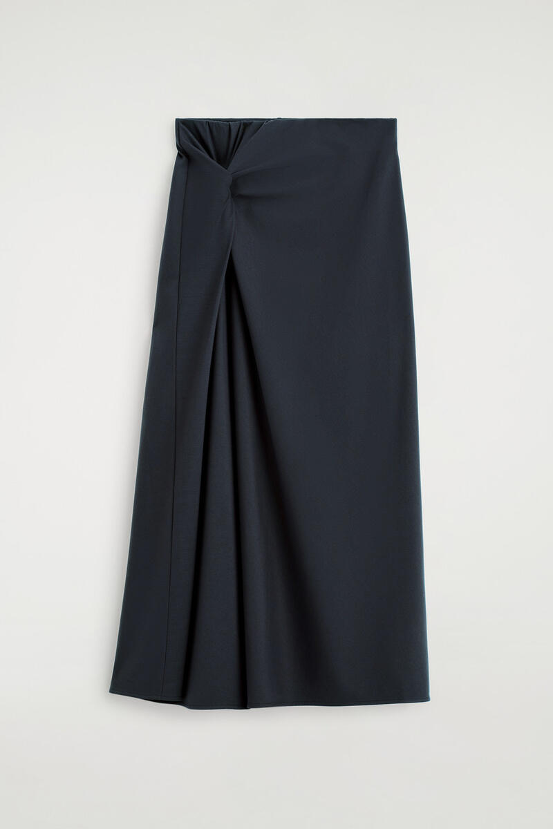 Twist-Detail Jersey Midi Skirt