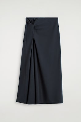 TWIST-DETAIL JERSEY MIDI SKIRT — NAVY 7