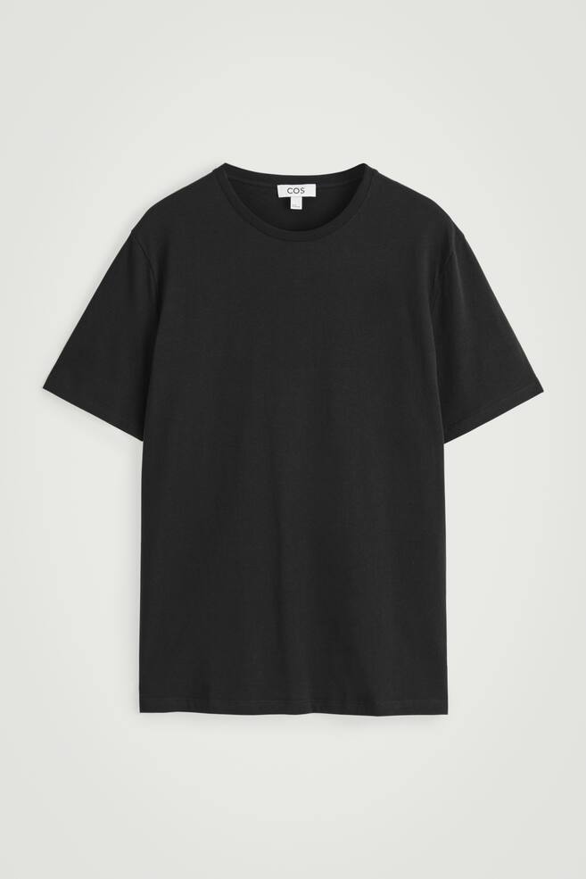 COTTON CREW-NECK T-SHIRT - BLACK/WHITE/NAVY - 1