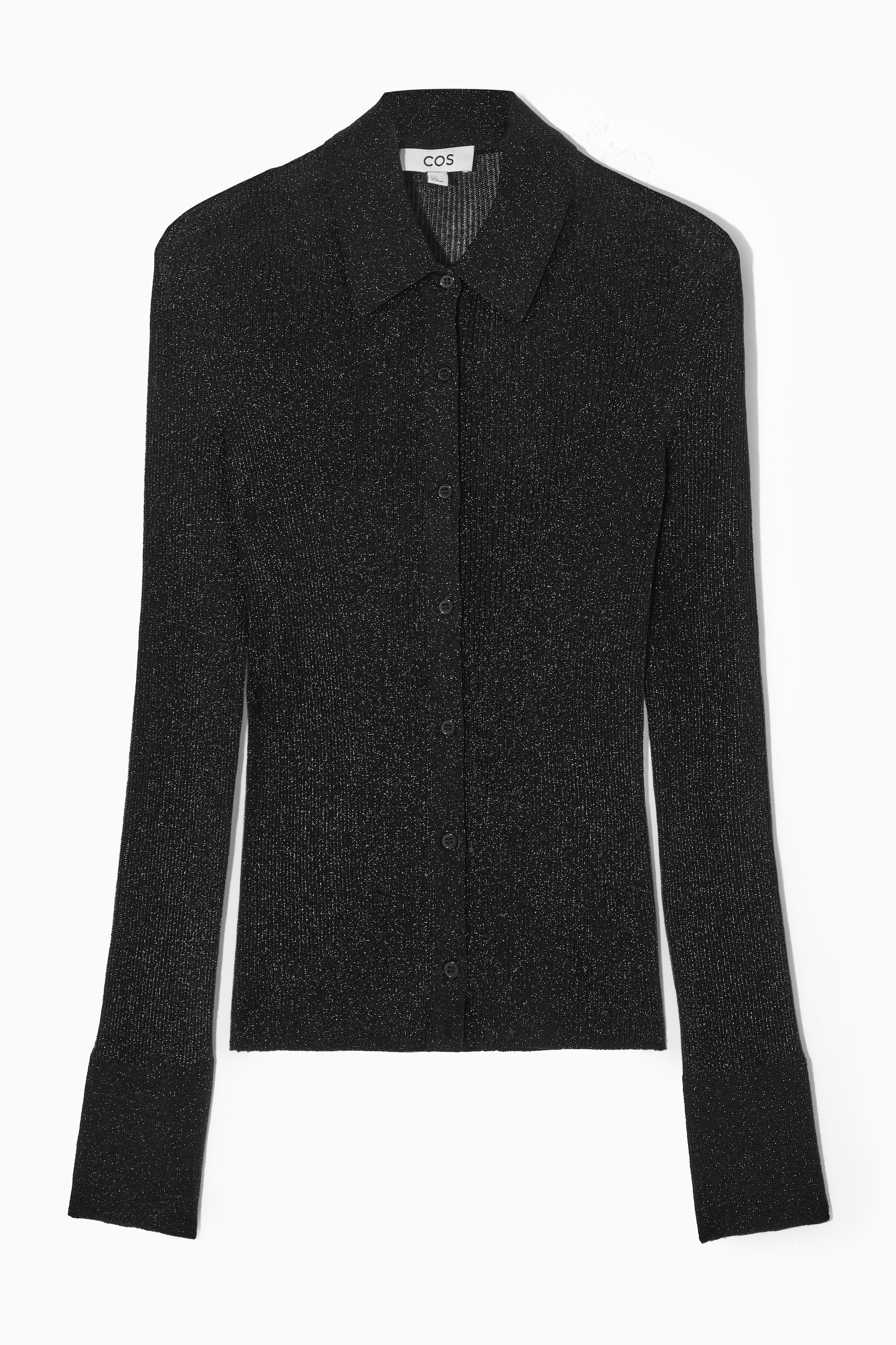 Vis større bilde: SPARKLY RIBBED-KNIT SHIRT - BLACK - DAME | H&M NO 1