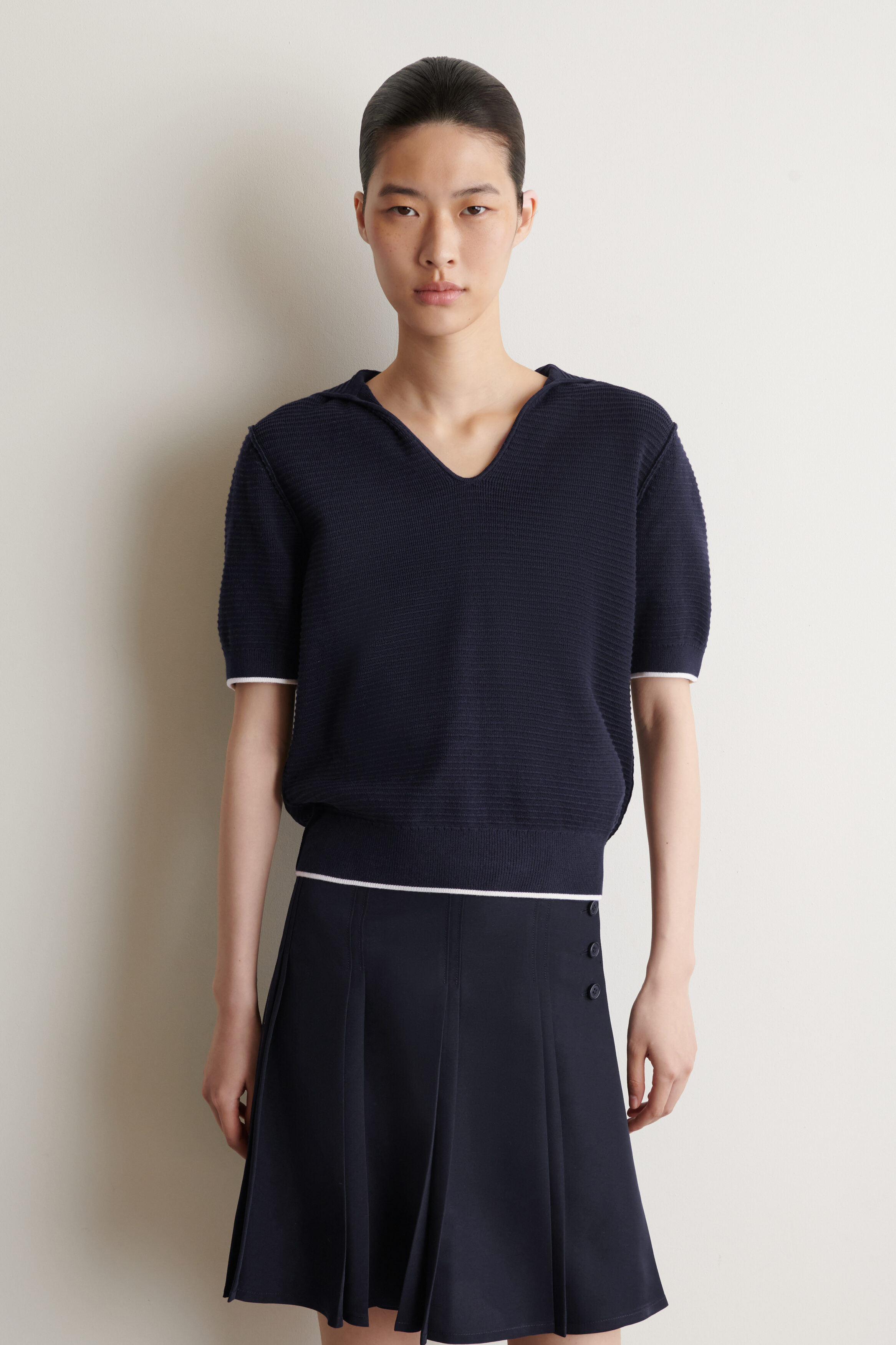 SAILOR-COLLAR KNITTED TOP - NAVY | COS CA SAILOR-COLLAR KNITTED TOP - NAVY | COS CA