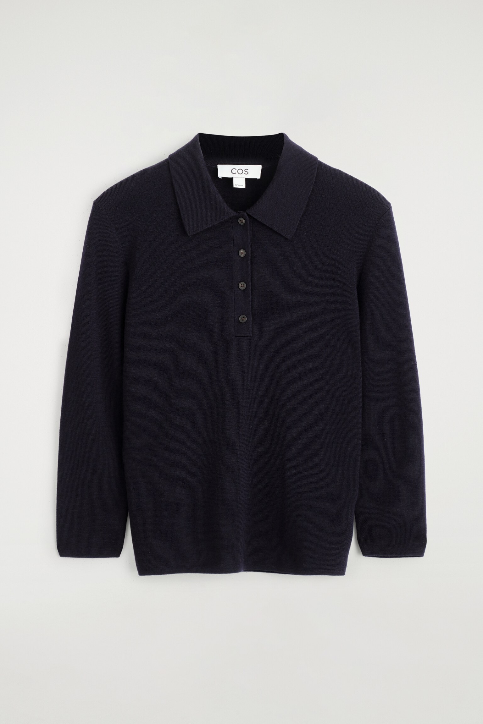 Poloshirt van merinowol met verkorte mouwen - MARINEBLAUW - 2