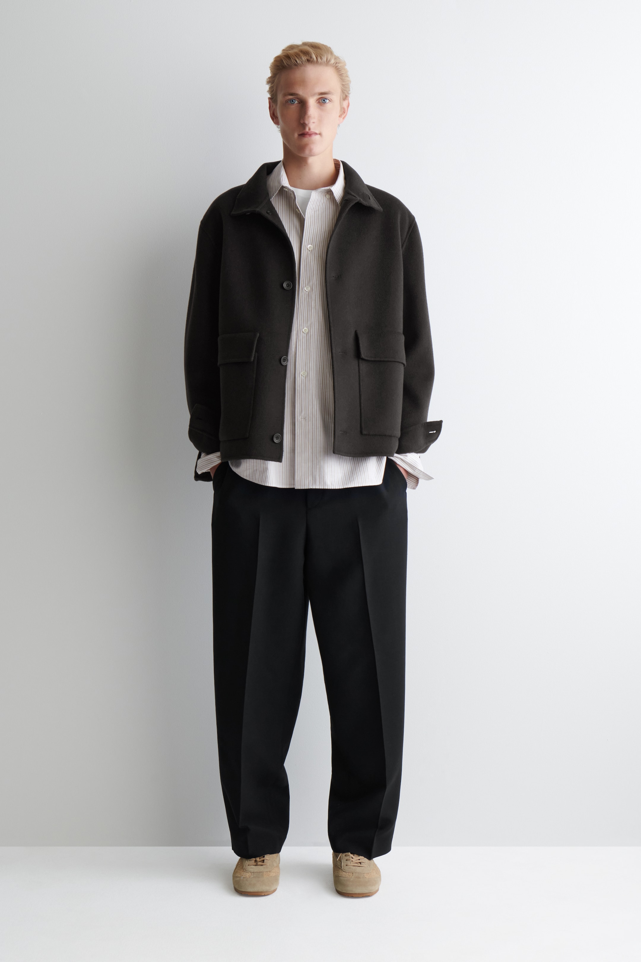 Grotere afbeelding bekijken: OXFORD KATOENEN OVERHEMD - BEIGE / WIT / GESTREEPT - HEREN | H&M NL 2