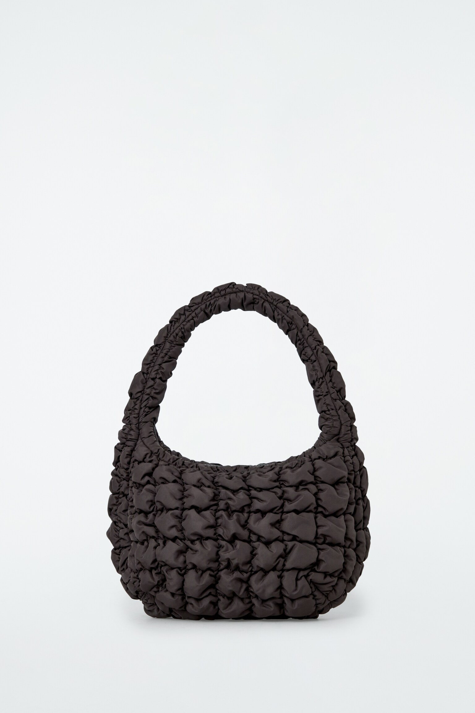 QUILTED MINI BAG - DARK BROWN/GREY/OFF-WHITE/BLACK/SILVER/LIGHT BLUE - 2