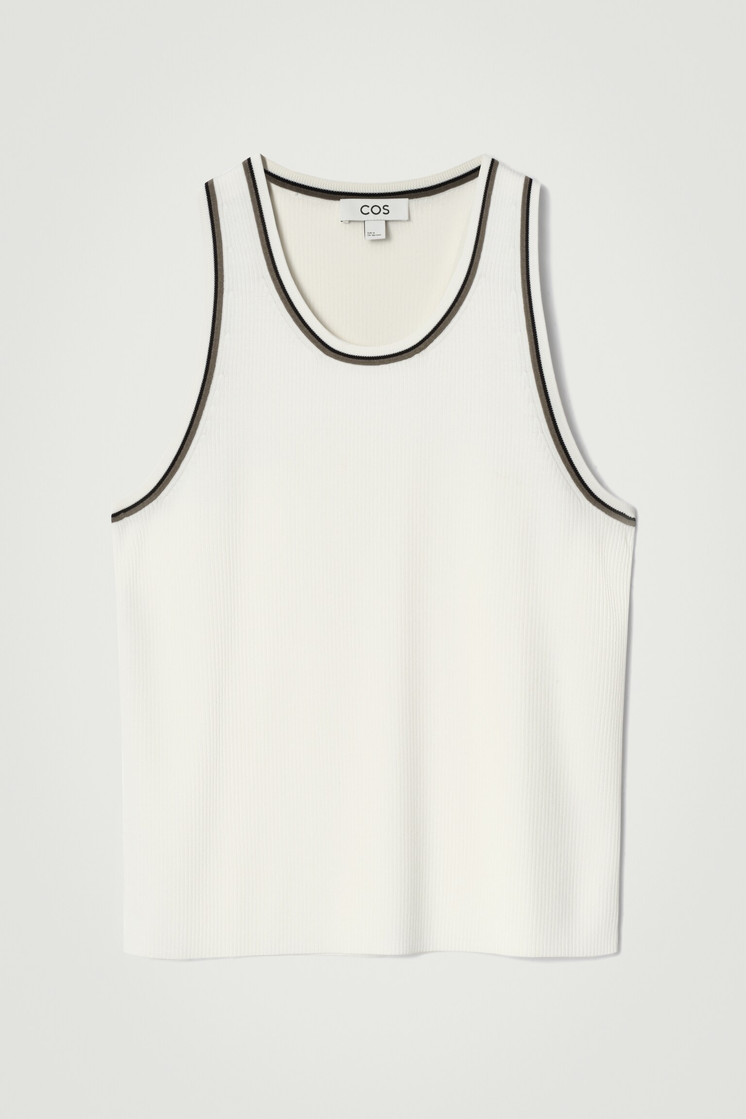 CAMISETA DE CANALÉ CON RIBETE EN CONTRASTE - BLANCO/AZUL MARINO - 2