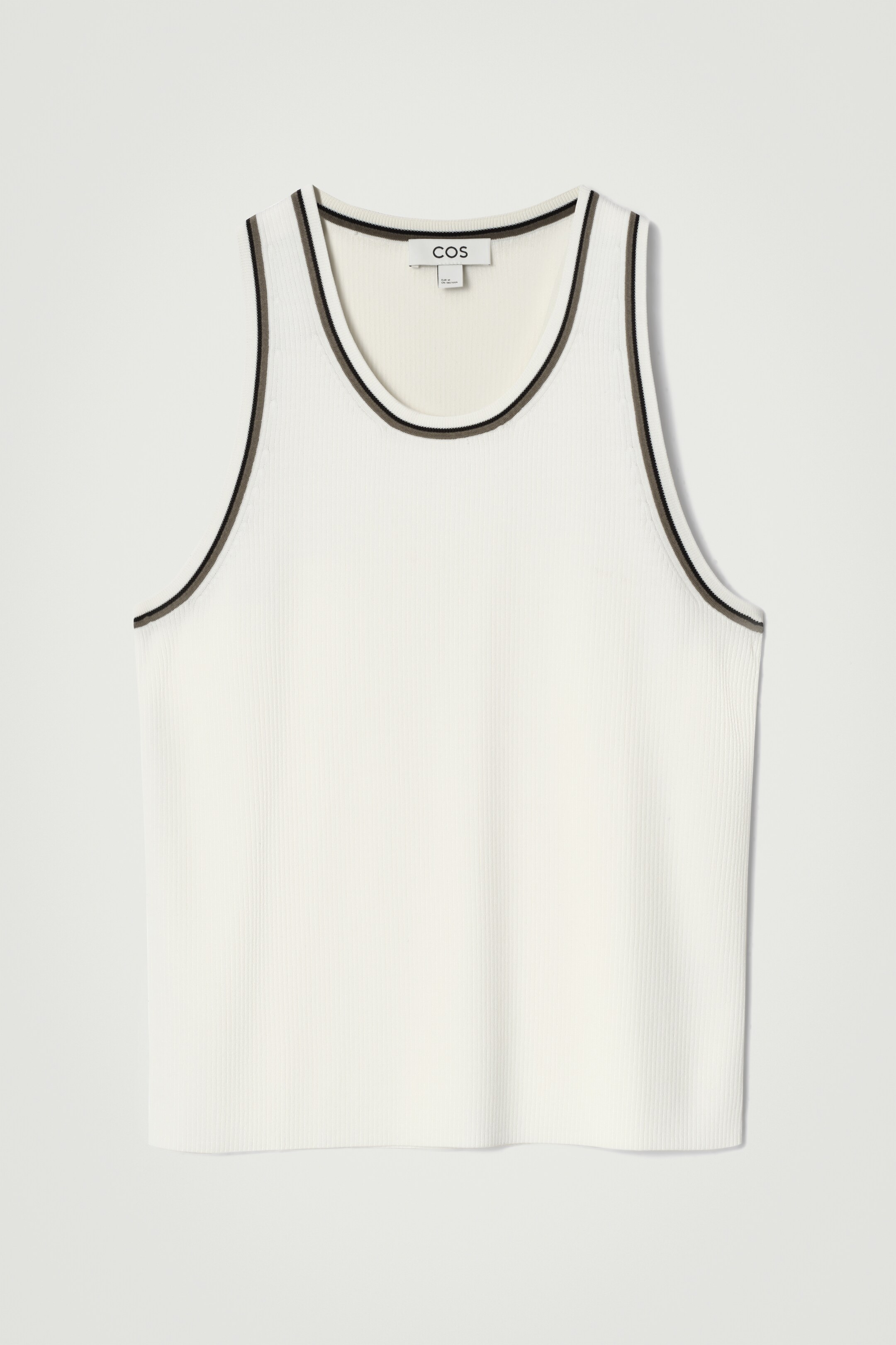 Ingrandisci l'immagine: CONTRAST-TRIM RIBBED TANK TOP - WHITE - UOMO | H&M CH 6