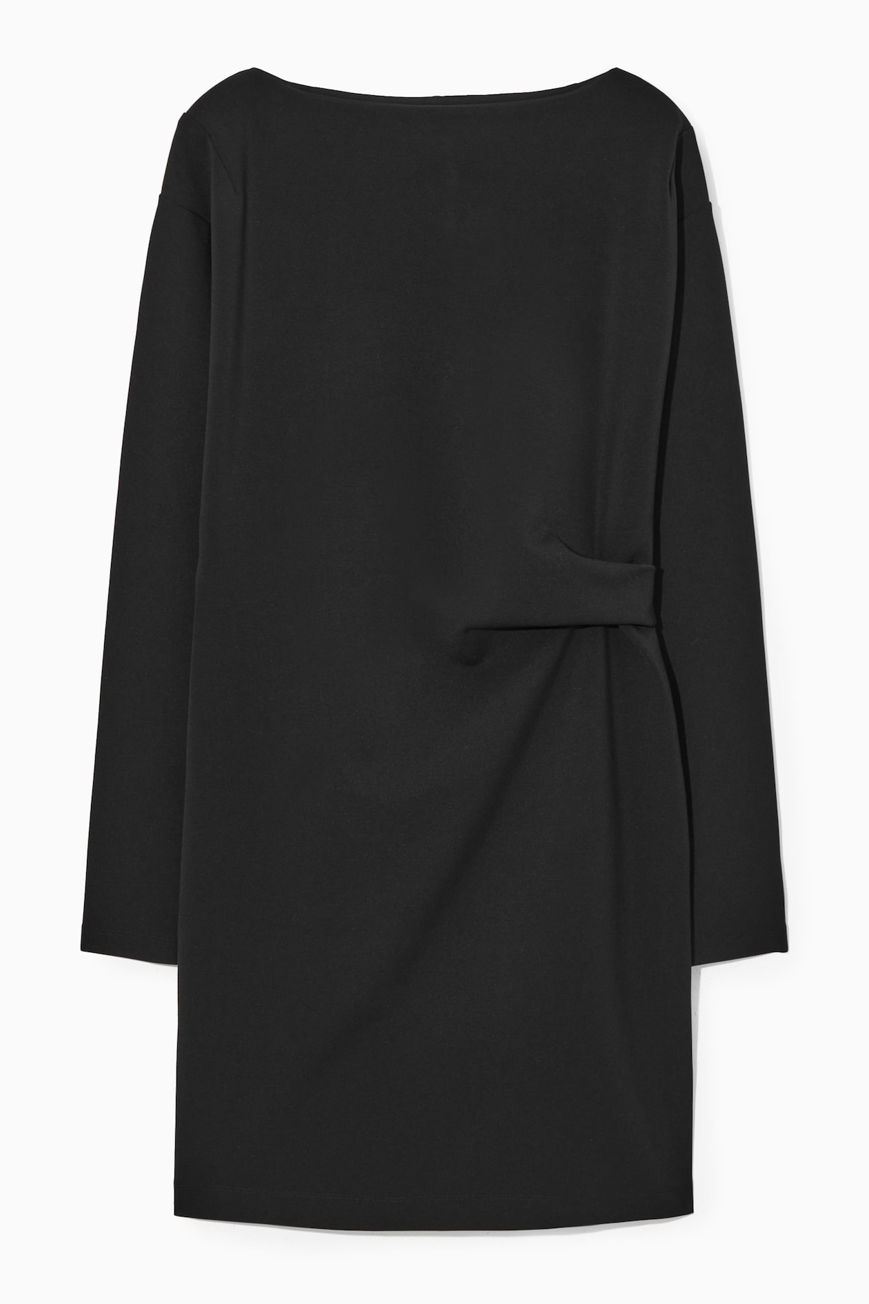 princess polly baby blue dress slim fit gathered long-sleeve dress - Black main image 1