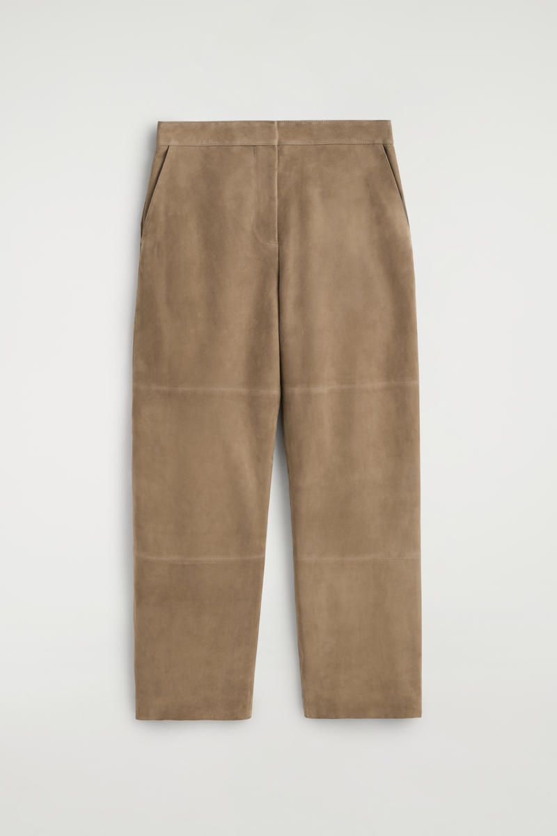 Cos Fluid Straight-leg Pants In Brown