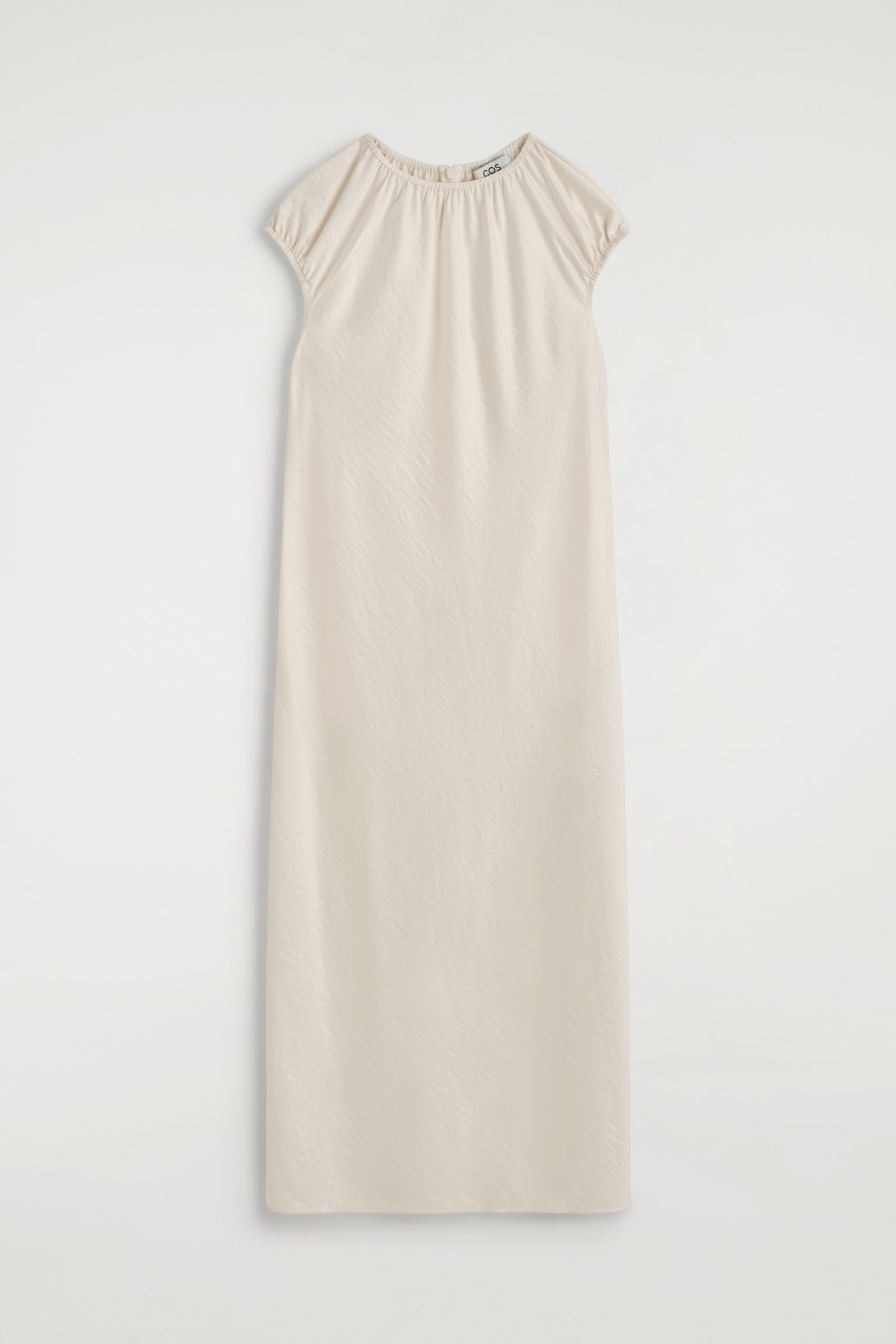 Vestido midi franzido - MARFIM
