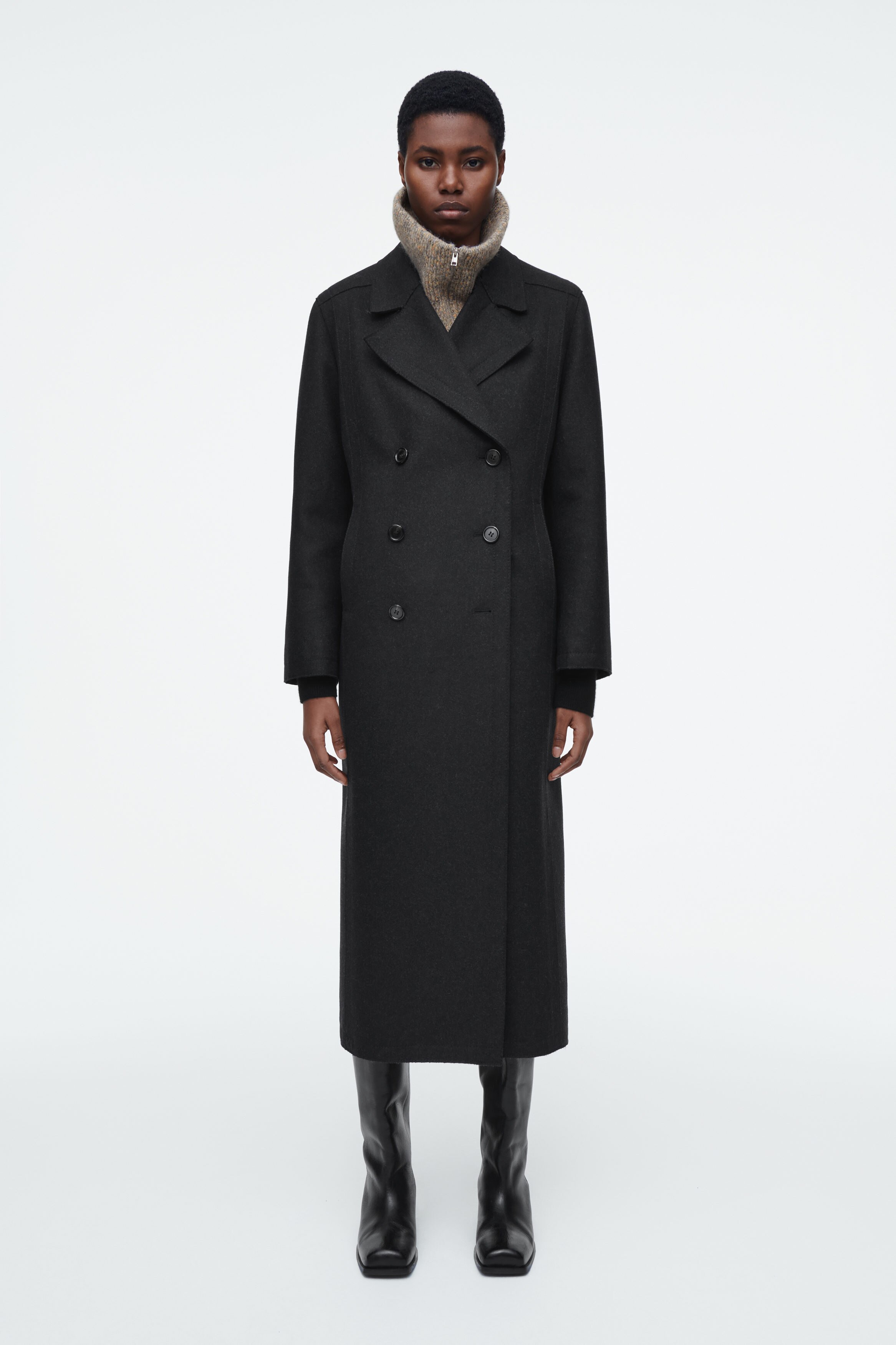 MÉLANGE WOOL-BLEND COLLAR - BEIGE MÉLANGE | COS