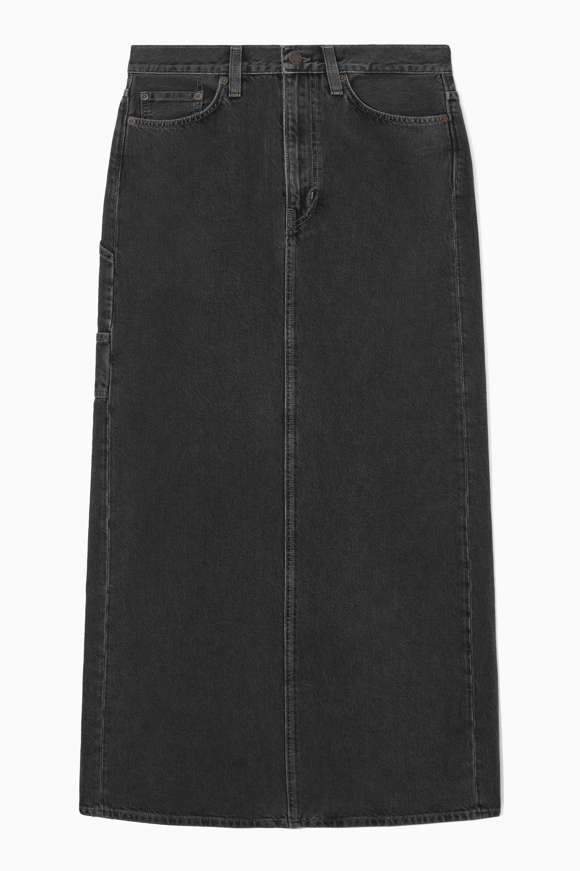 DENIM MAXI SKIRT - BLACK | COS