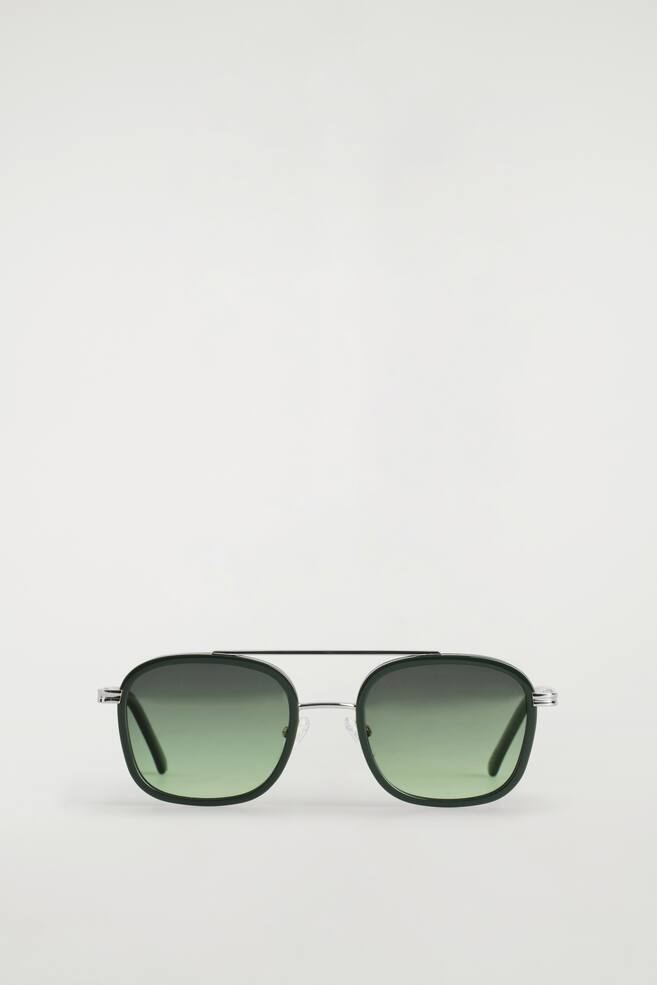 Zonnebril met ronde glazen en aviator-model - KHAKI / STEENGRIJS - 1