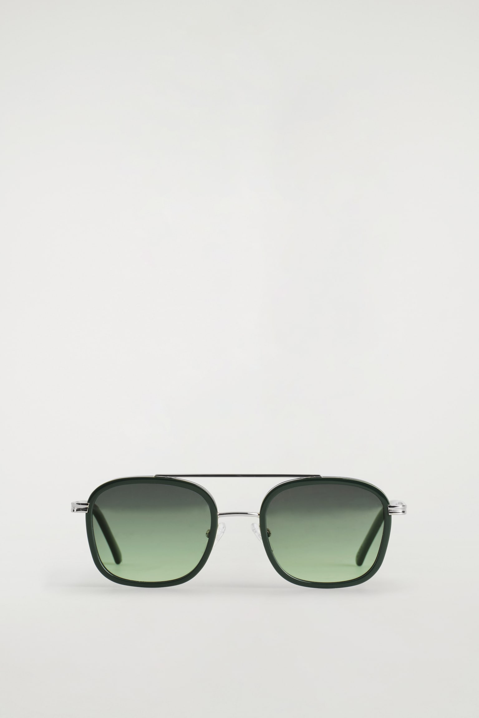 ROUND-FRAME AVIATOR SUNGLASSES - KHAKI / CHARCOAL/TORTOISESHELL / BROWN - 2