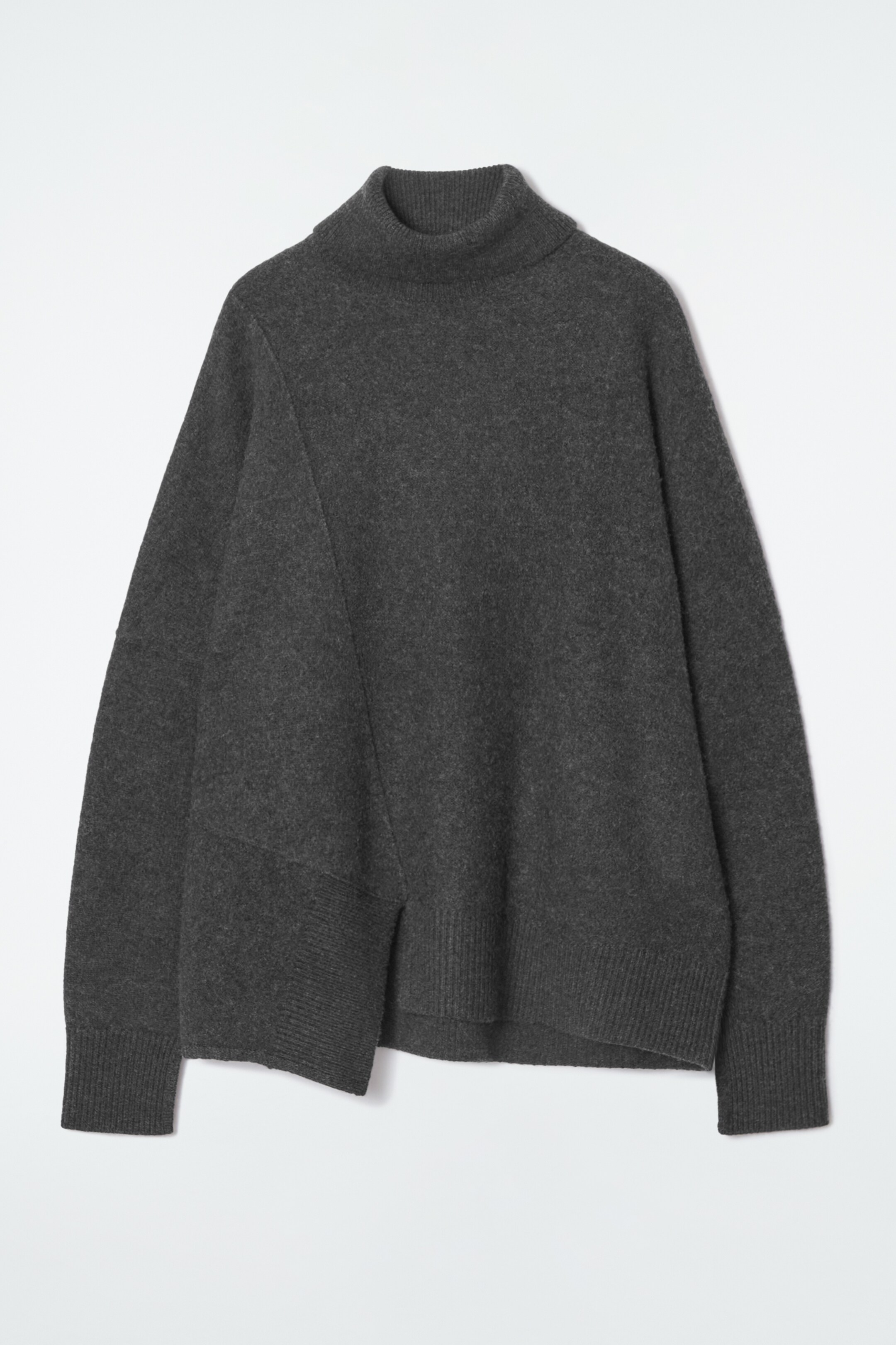 Grösseres Bild ansehen: ASYMMETRISCHER PULLOVER AUS MERINOWOLLE - Dunkelgrau - DAMEN | H&M CH 1