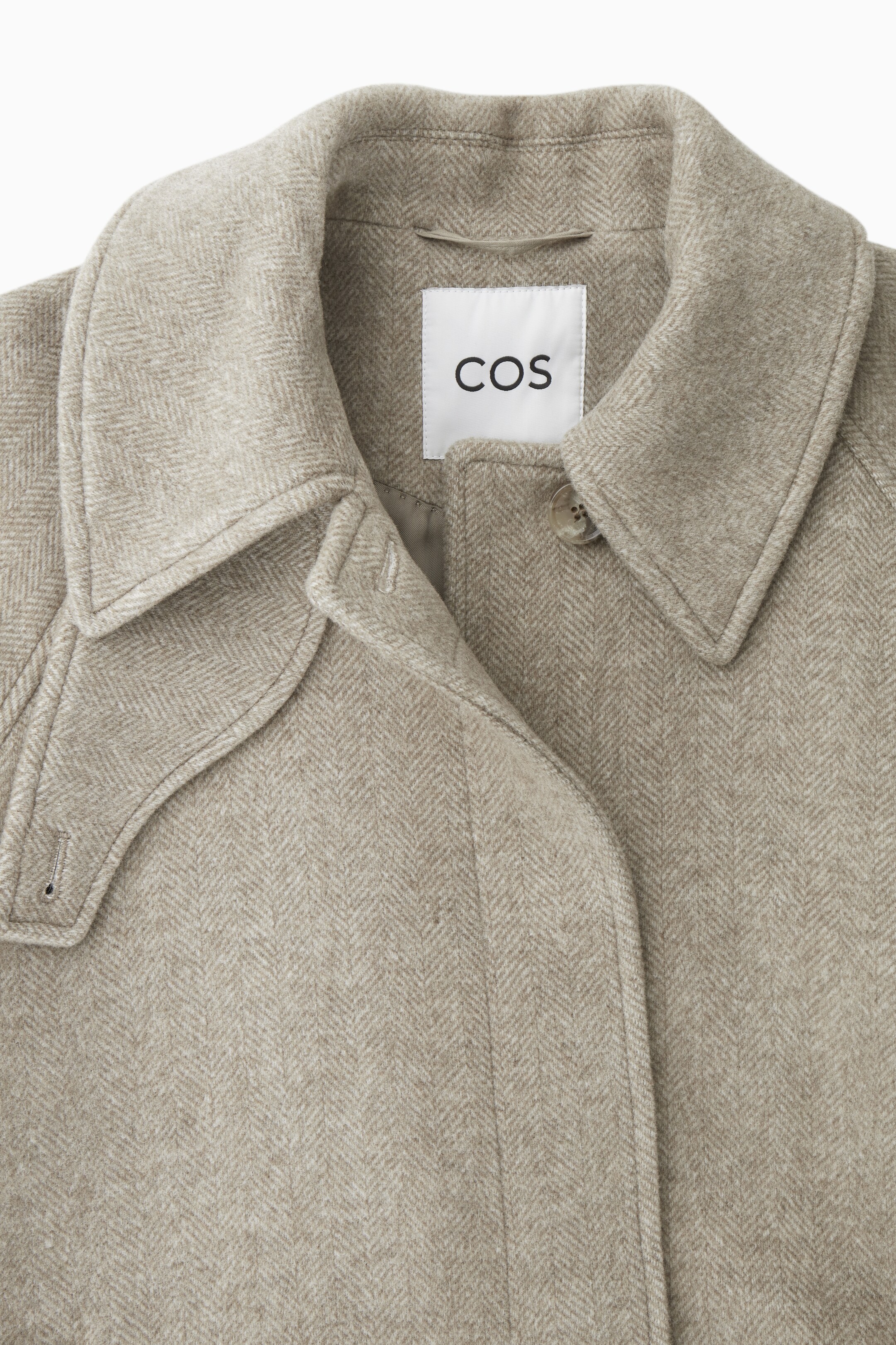 Grotere afbeelding bekijken: OVERSIZED ROUNDED WOOL COAT - BEIGE MÉLANGE - DAMES | H&M NL 2
