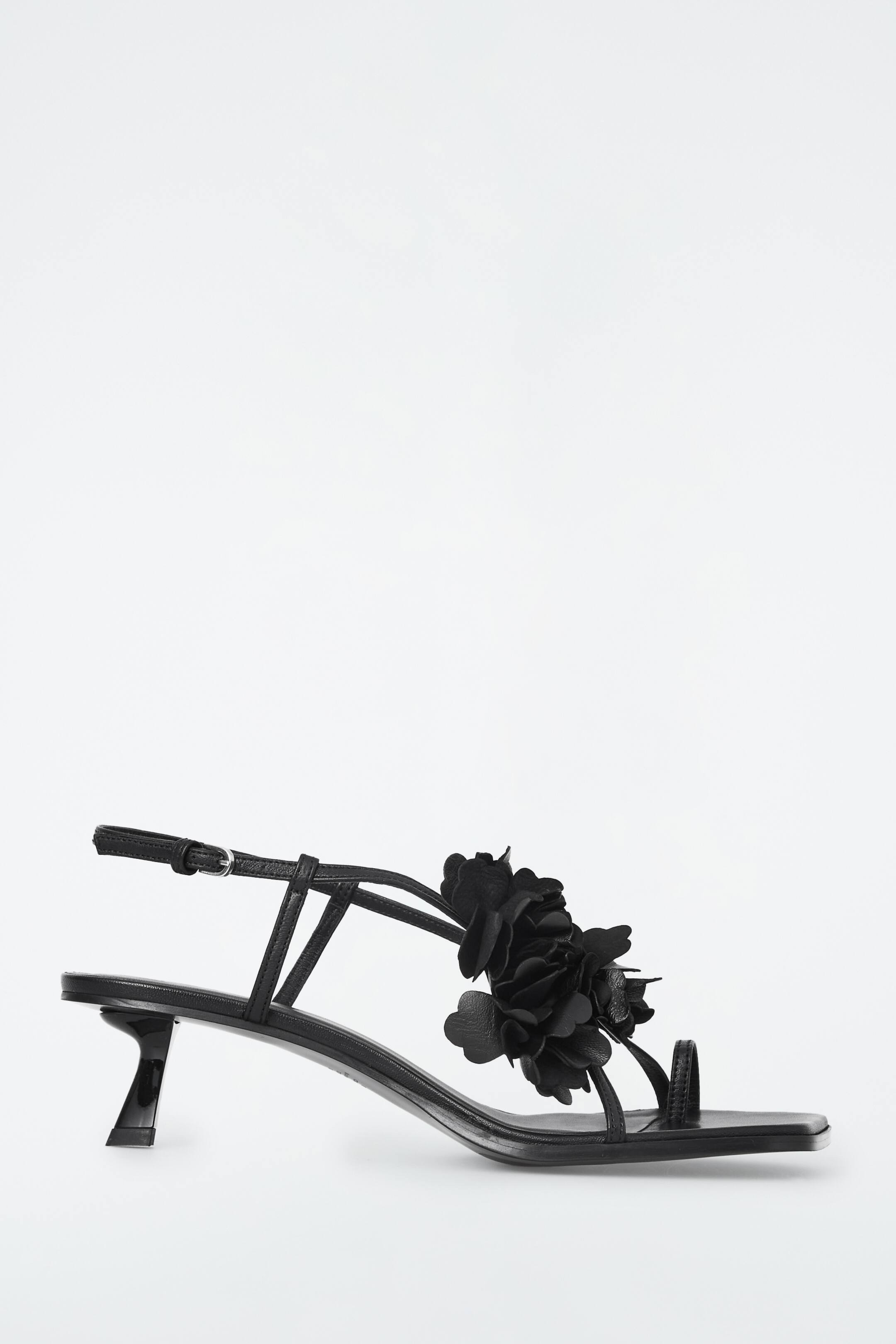 View larger image: DETACHABLE-FLOWER KITTEN-HEEL SANDALS - BLACK - Ladies | H&M GB 1