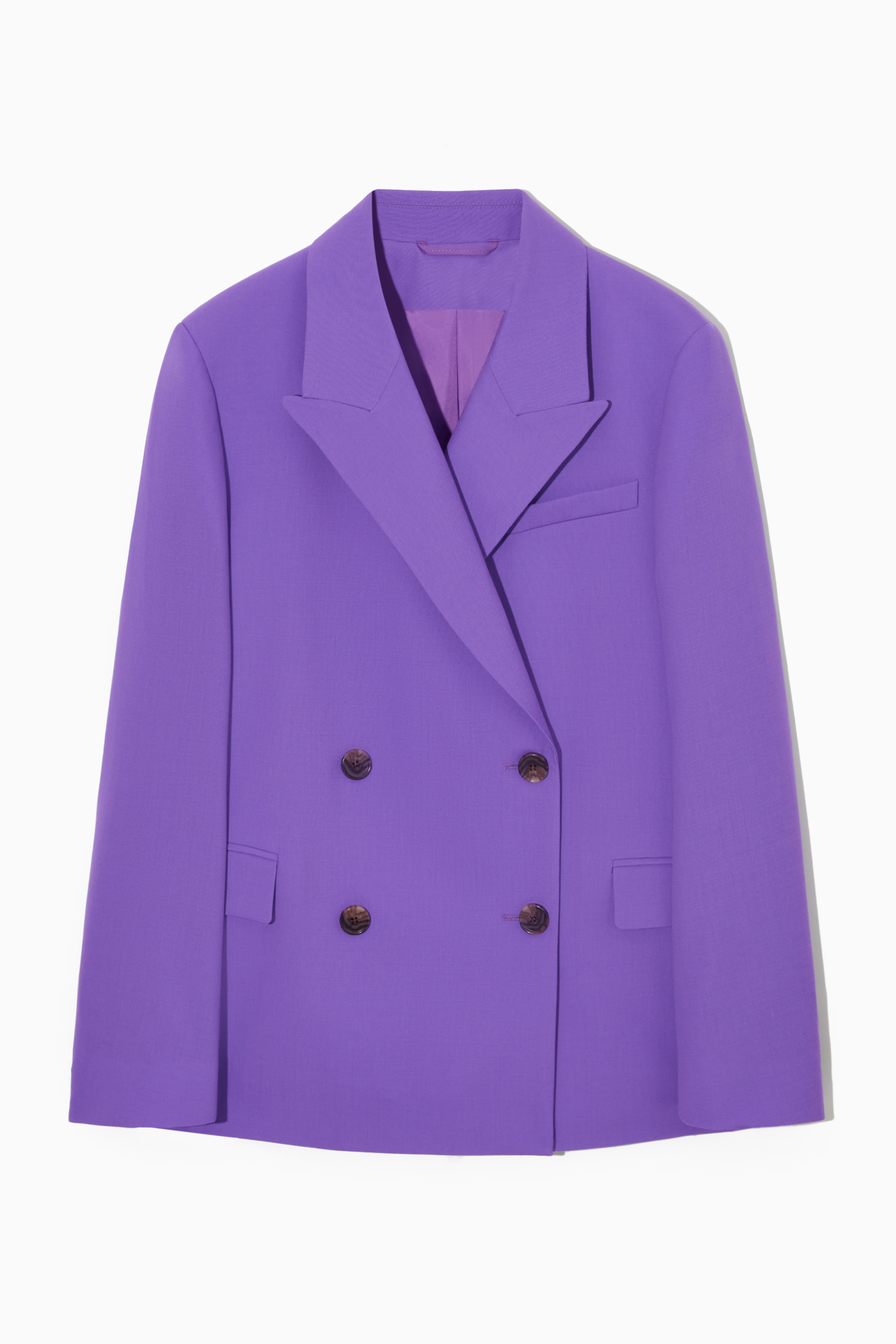 Grotere afbeelding bekijken: REGULAR DOUBLE-BREASTED WOOL BLAZER - PURPLE - DAMES | H&M NL 1