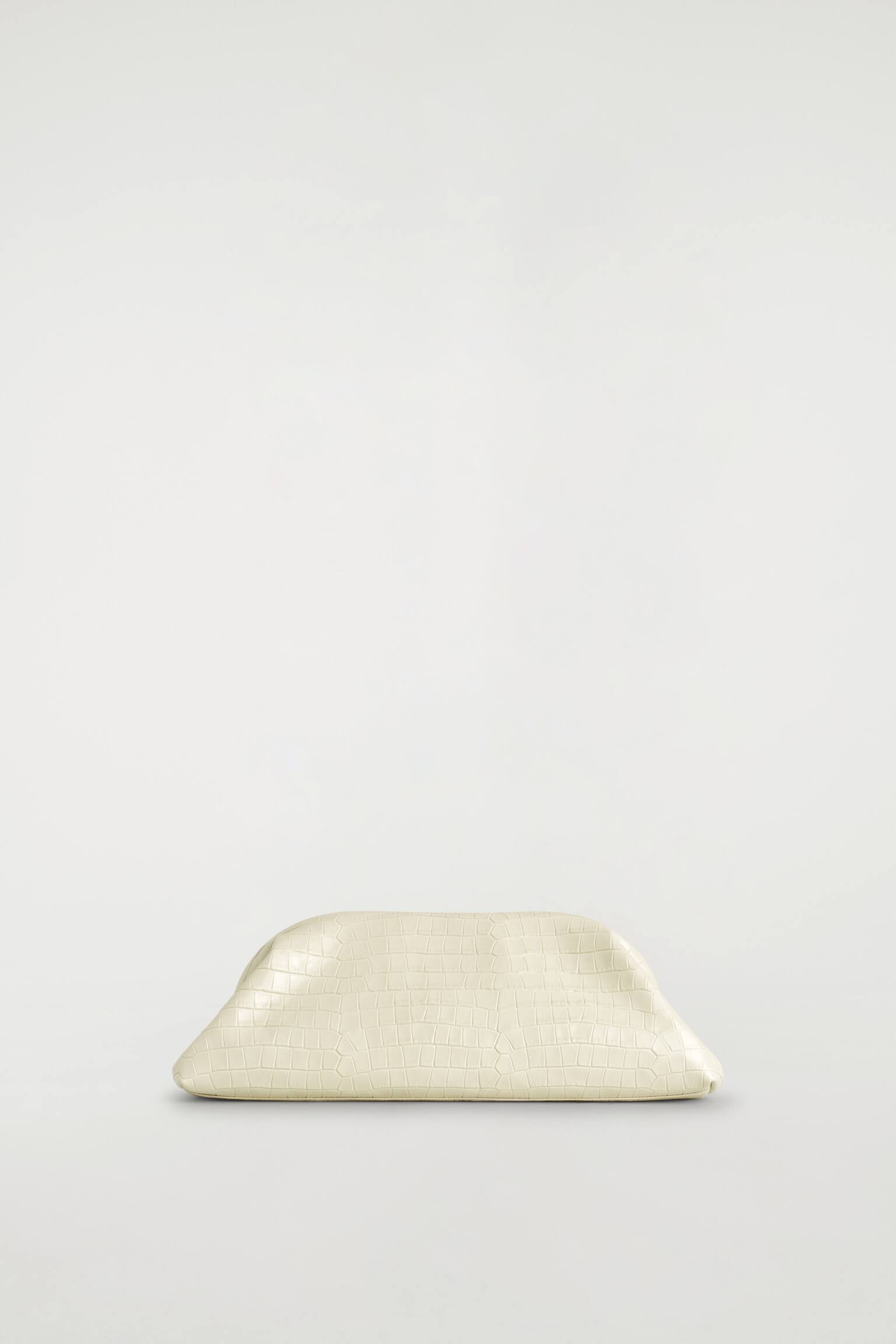 INGOT CLUTCH BAG - LEER - Wit / krokodilleneffect - 2