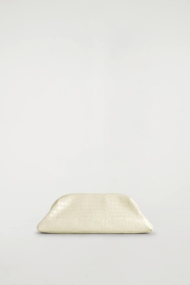 POCHETTE INGOT - CUIR - BLANC / EFFET CROCO - 1