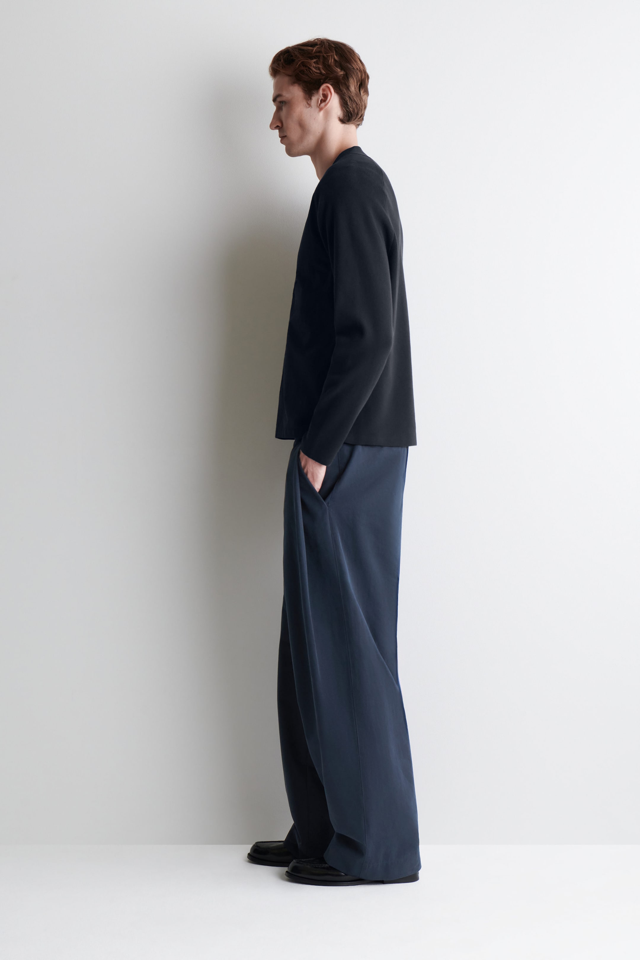 NYLON-PANELLED KNITTED CARDIGAN