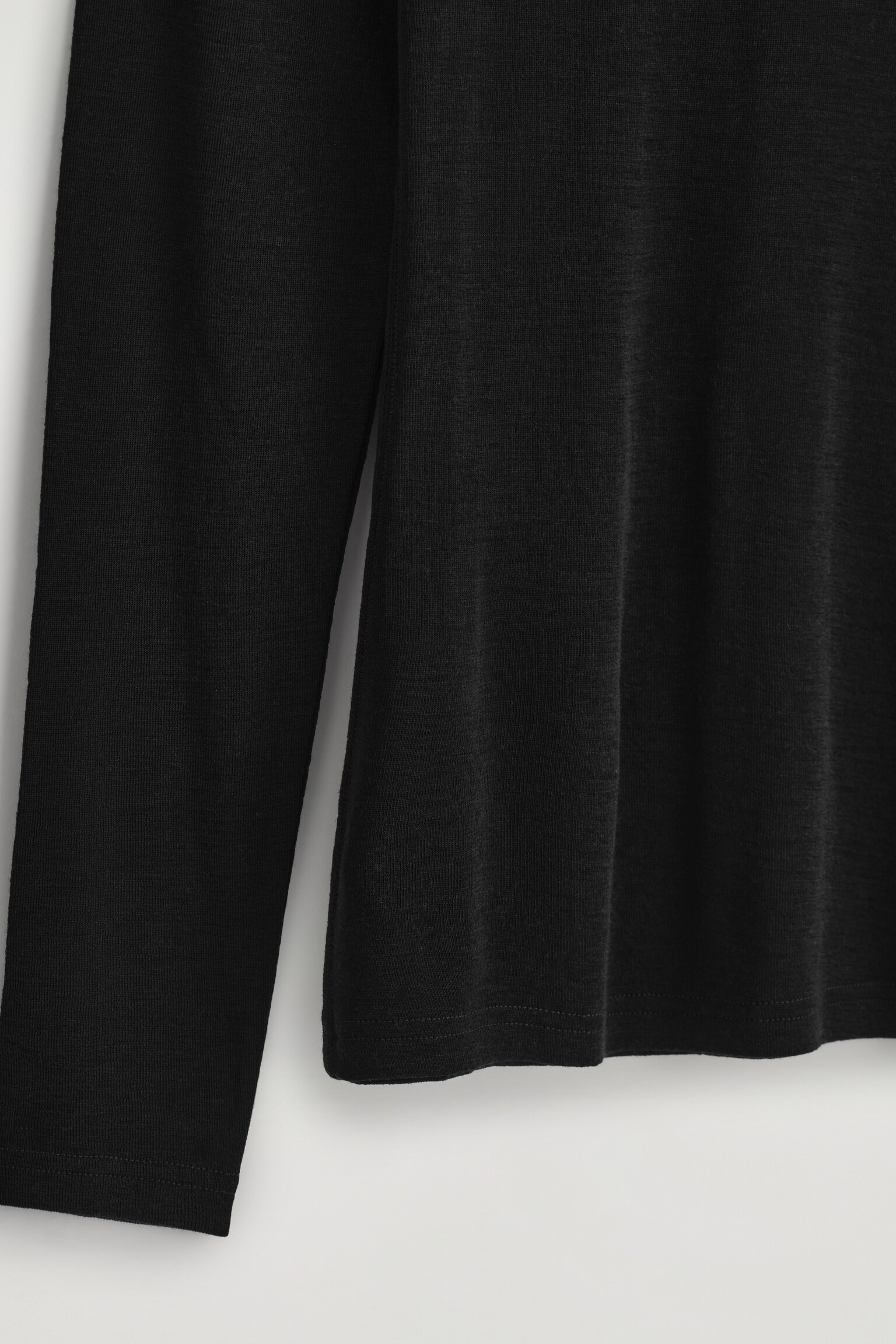 MERINO WOOL SCOOP-NECK TOP - BLACK/GREY MÉLANGE/LIGHT-BROWN MÉLANGE - 6