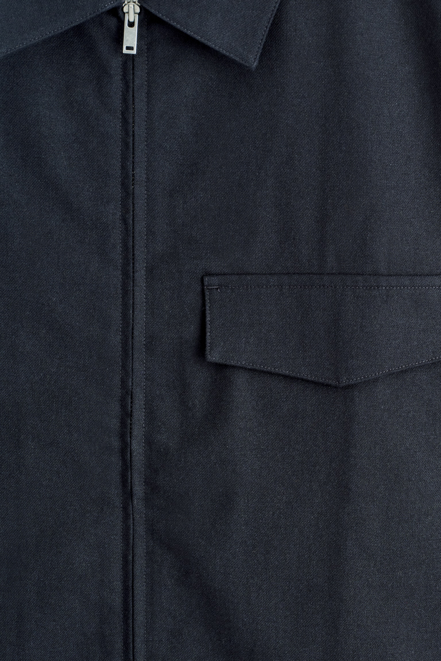 COTTON ZIPPED OVERSHIRT - NAVY/BLUE / CHECKED - 5