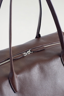MONTMARTRE BOWLING BAG - LEATHER — BROWN 4