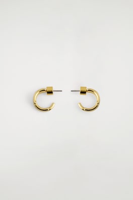 STACKED MINI HOOP EARRINGS — GOLD 4