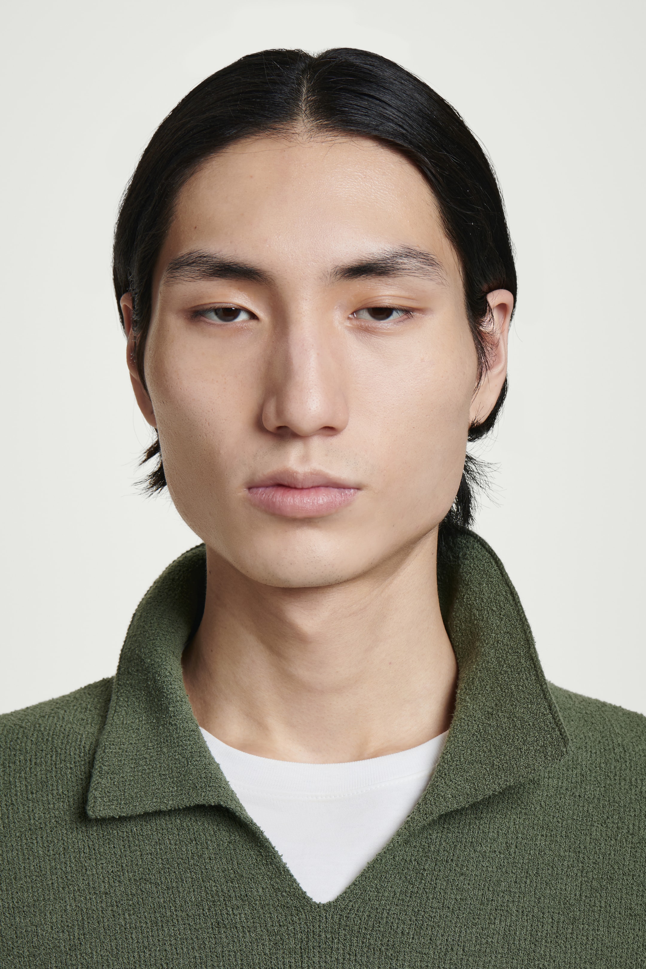 View larger image: OPEN-COLLAR BOUCLÉ-KNIT POLO SHIRT - GREEN - Men | H&M GB 6
