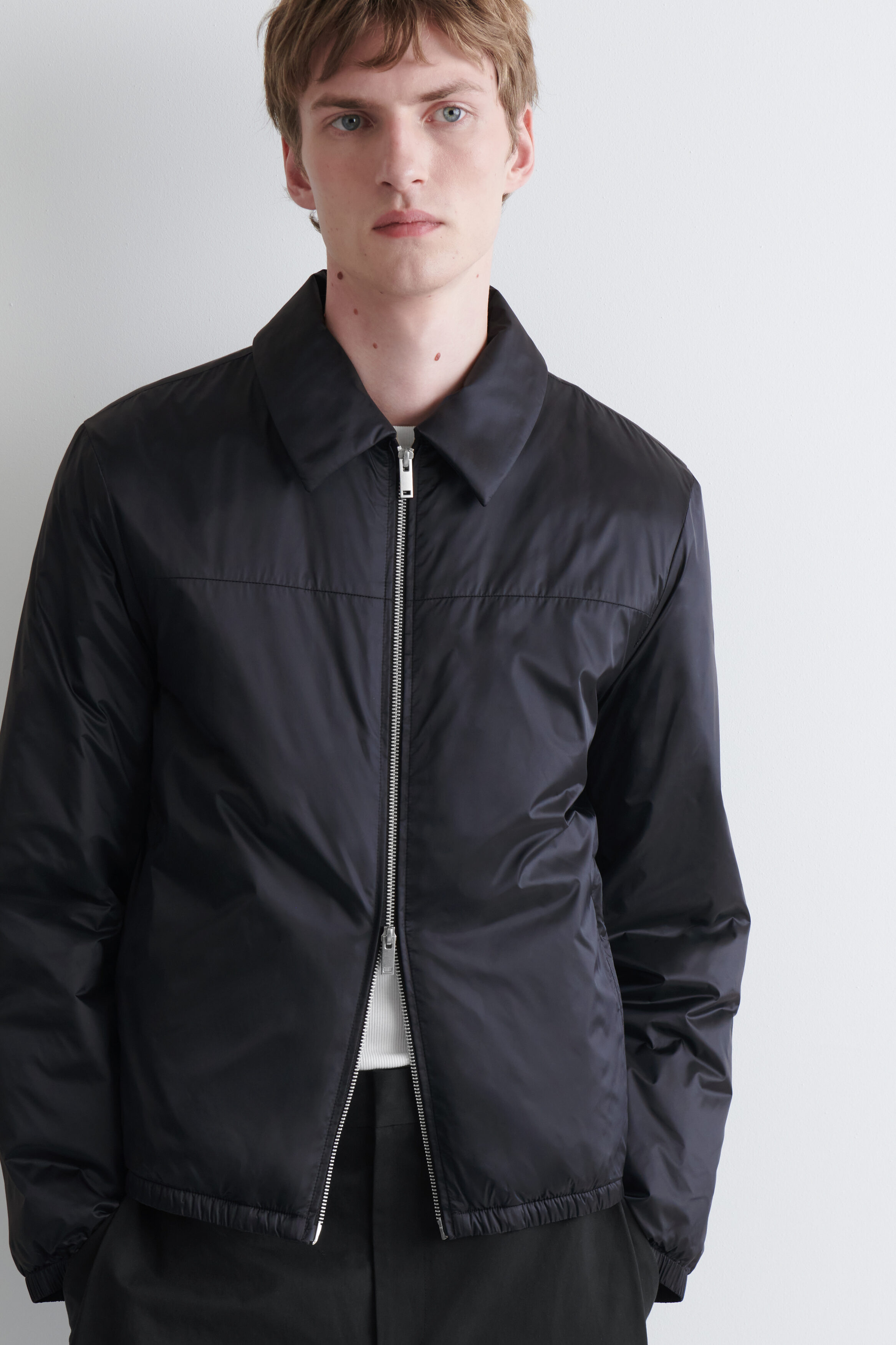 PADDED NYLON ZIP-UP BOMBER JACKET - thumbnail 2