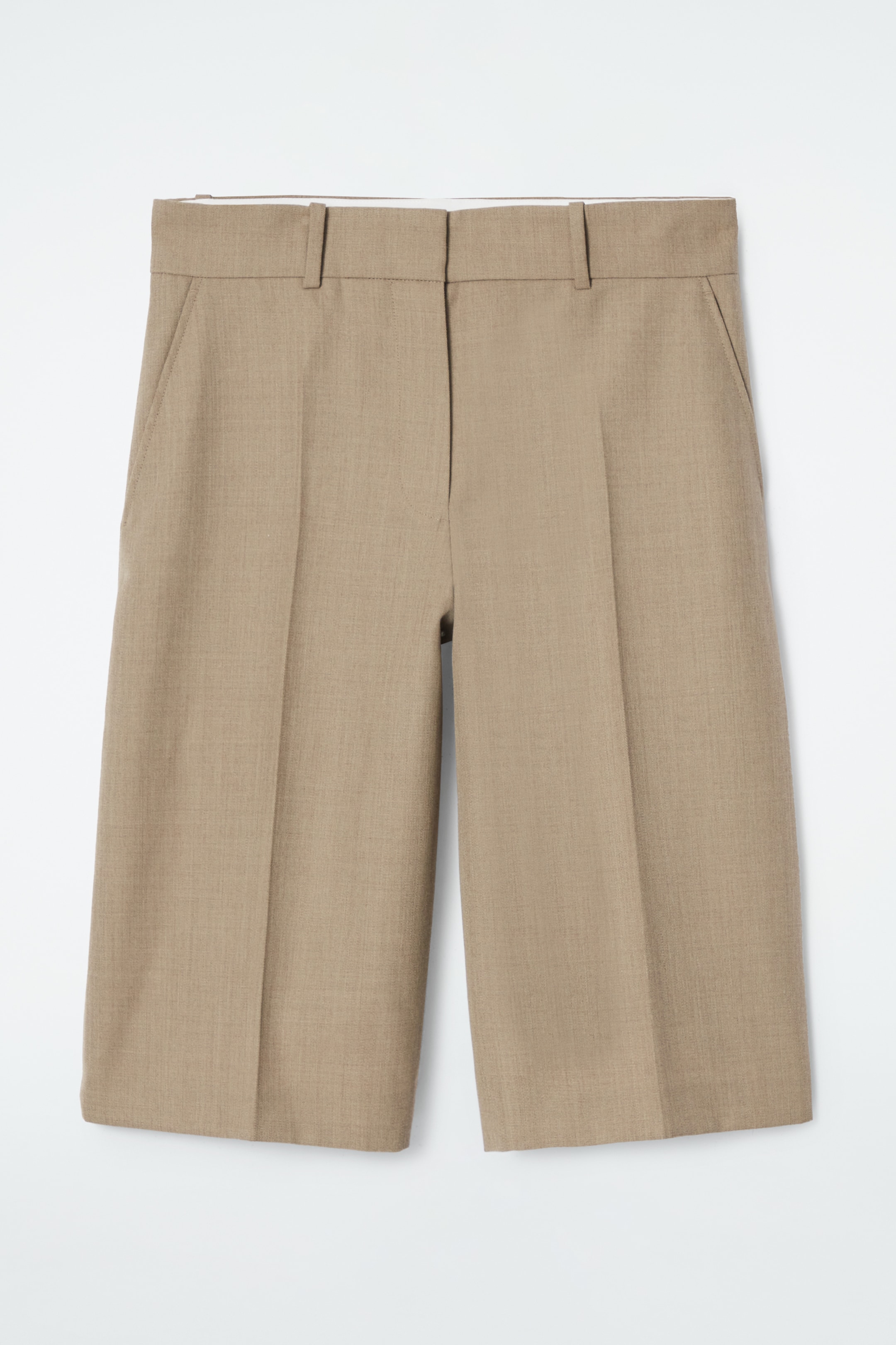 Grösseres Bild ansehen: LANGE TWILL-SHORTS AUS WOLL-MIX - BEIGE - DAMEN | H&M CH 1