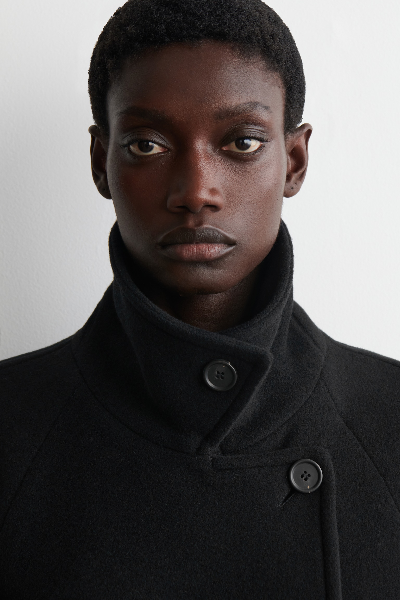 OVERSIZED DOUBLE-BREASTED WOOL COAT - NEGRO/VERDE OSCURO - 6