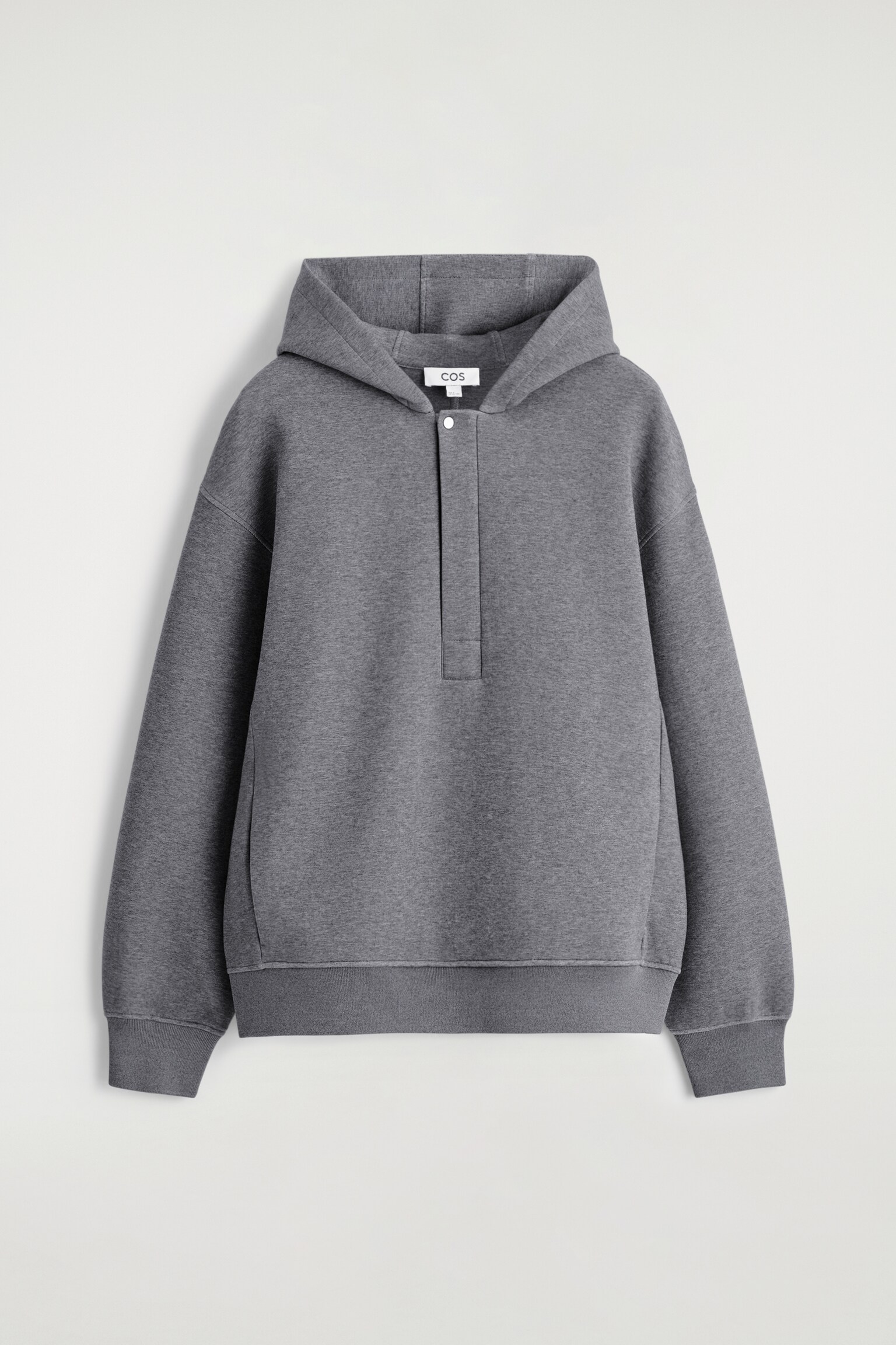 SWEAT À CAPUCHE HENLEY EN SCUBA - GRIS CHINÉ - 2