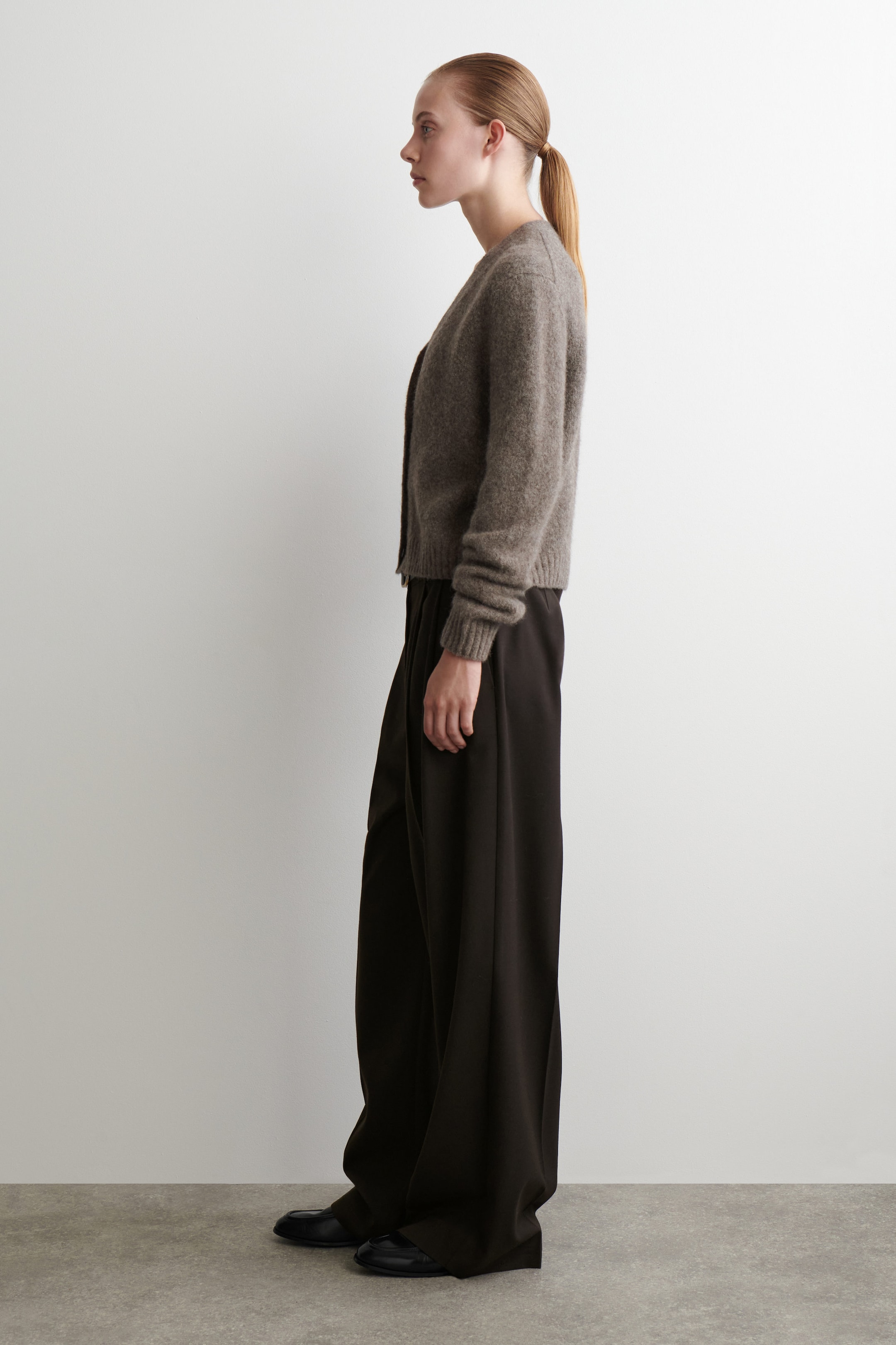 CROPPED ALPACA-BLEND CARDIGAN