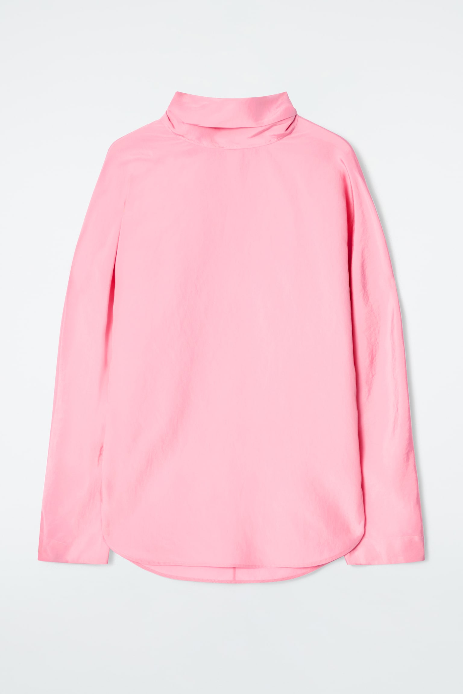 BLUSA DE CORTE CIRCULAR CON LAZO AL CUELLO - ROSA - 2