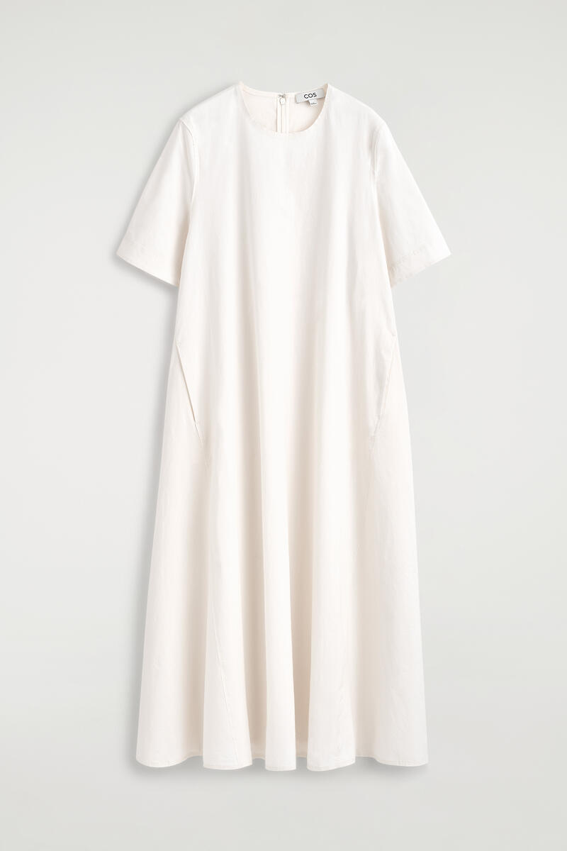 Raw-Cut Cotton Midi Dress