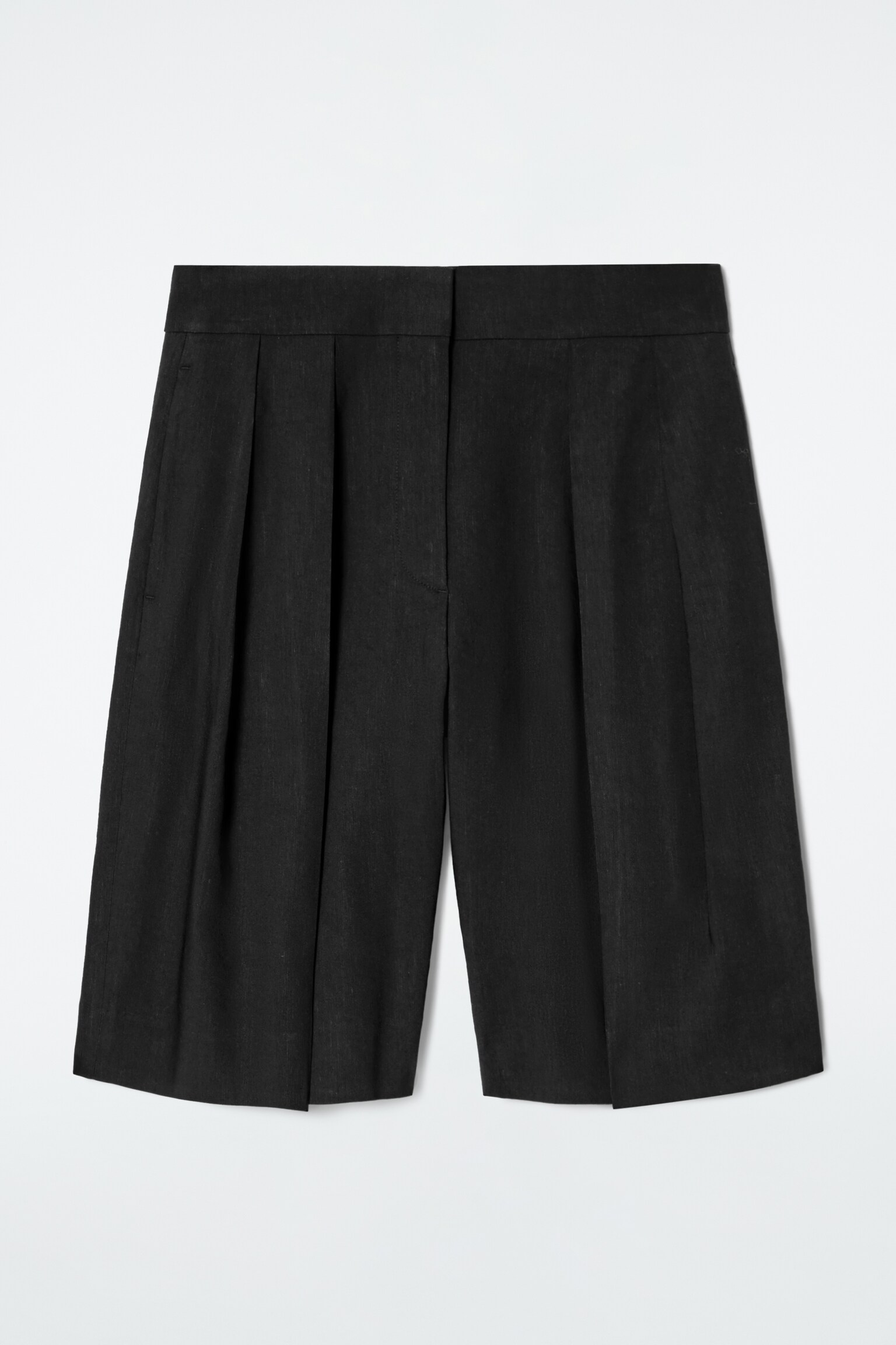 BERMUDA DE TAILLEUR EN LIN - NOIR/ABRICOT - 2