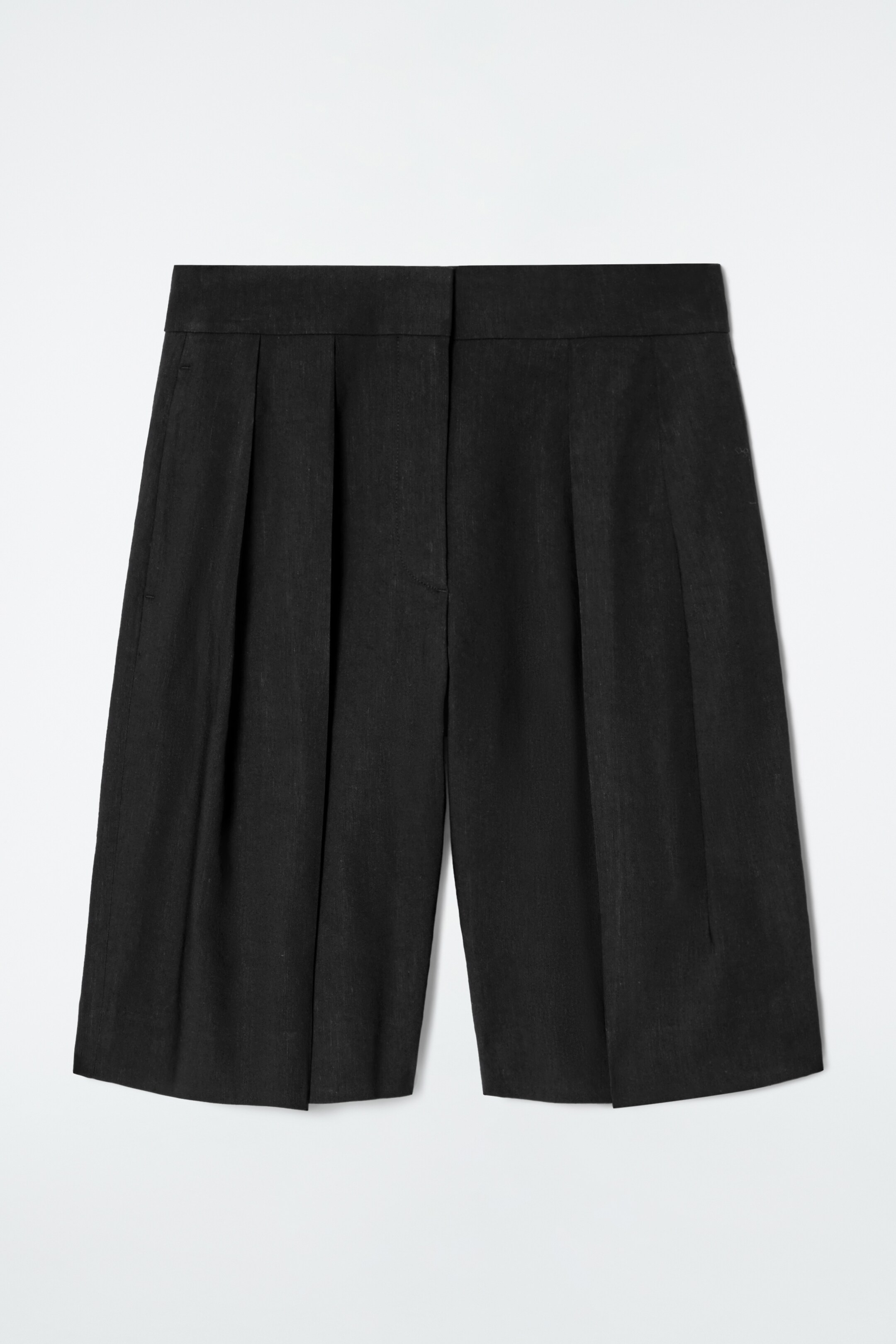 Vezi imaginea mai mare: PANTALONI SCURȚI LINIARI DIN IN - NEGRU - FEMEI | H&M RO 5