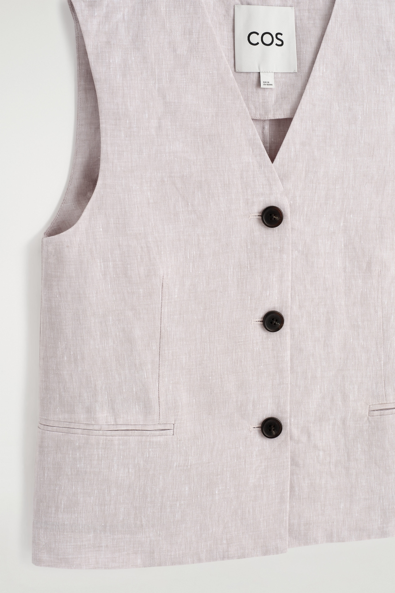 LINEN WAISTCOAT — LIGHT PINK